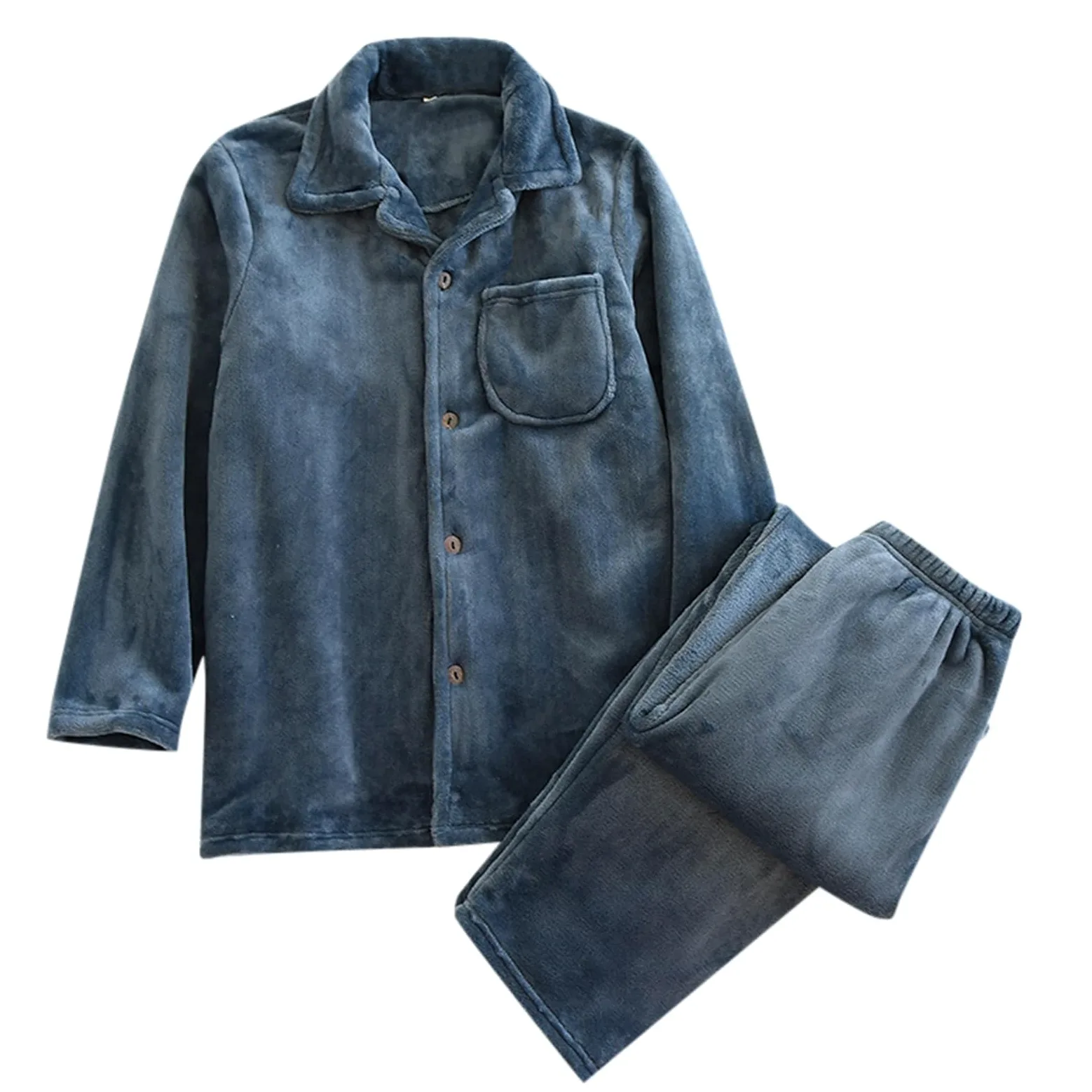 Conjunto de pijama de franela para hombre, forro polar grueso, cálido, cómodo, para invierno