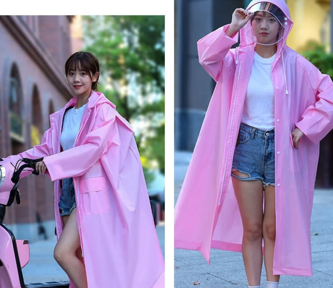 Chubasquero Para Bicicleta Chubasquero Textil Largo Y Grueso Para Vehículo Eléctrico, A Prueba De Lluvia, Para Caminar Al Aire Libre, De Una Sola Pieza Impermeable Reutilizable