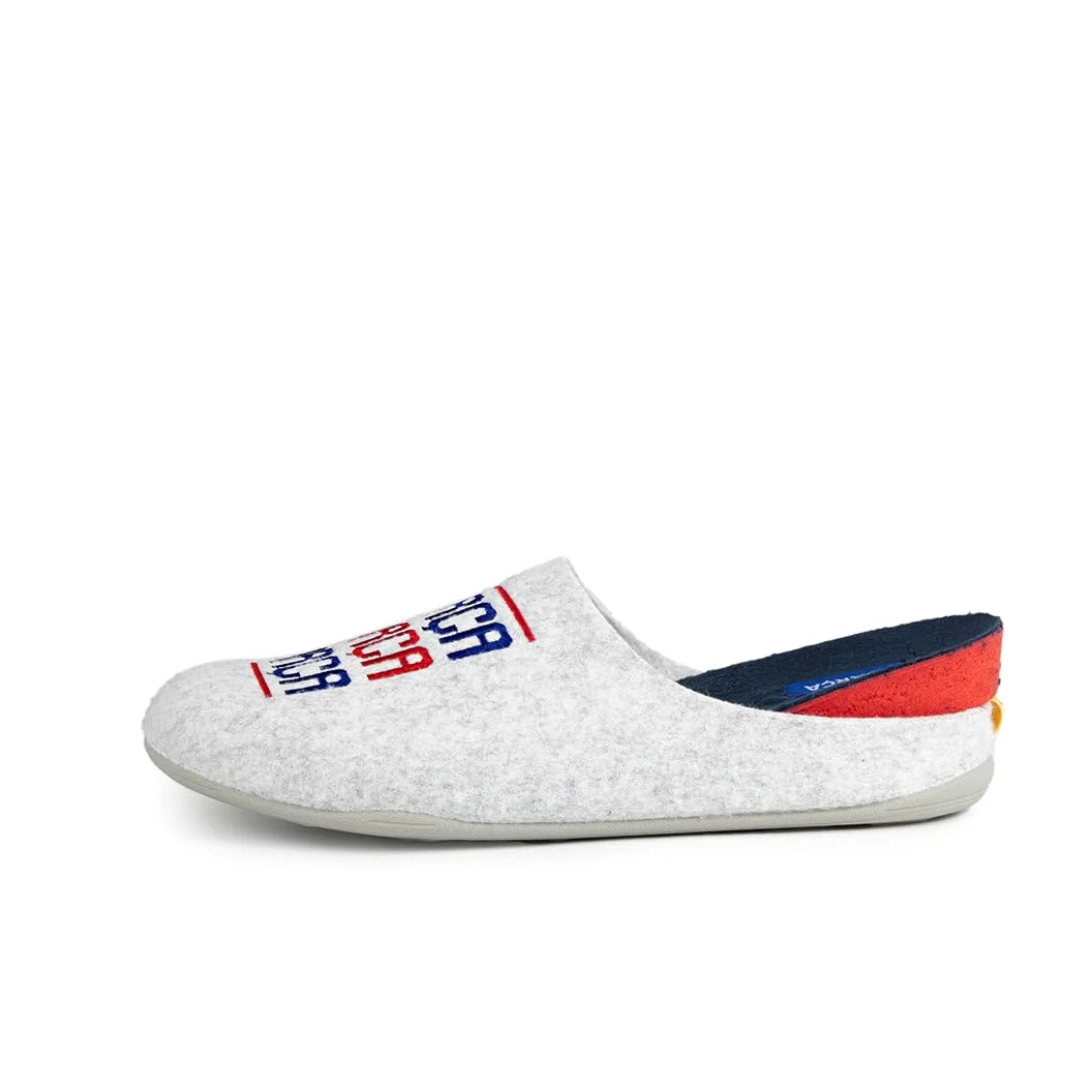 MARPEN SLIPPERS, Zapatillas de Casa de Invierno Oficiales del FC Barcelona de Fútbol de Fieltro con Lema Barça para Hombre o Mujer