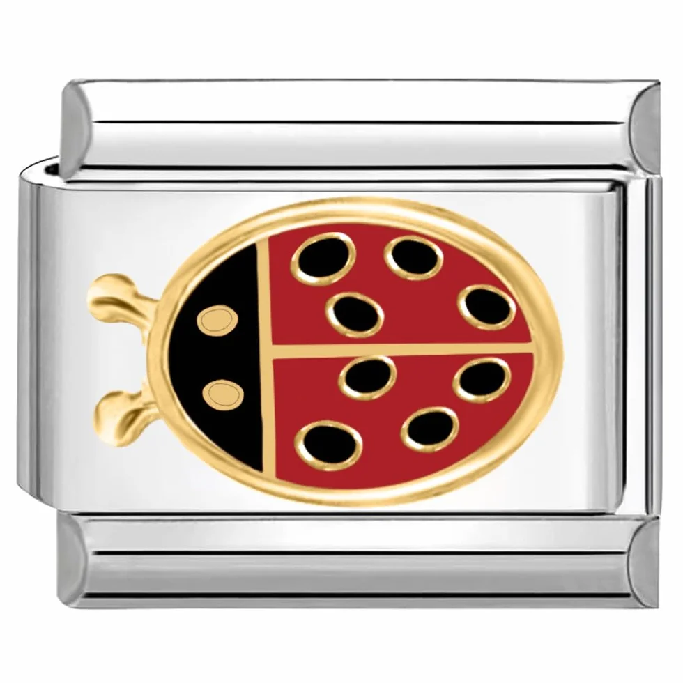 Módulo de eslabones de acero inoxidable 9 mm para pulseras de estilo italiano, Cobre