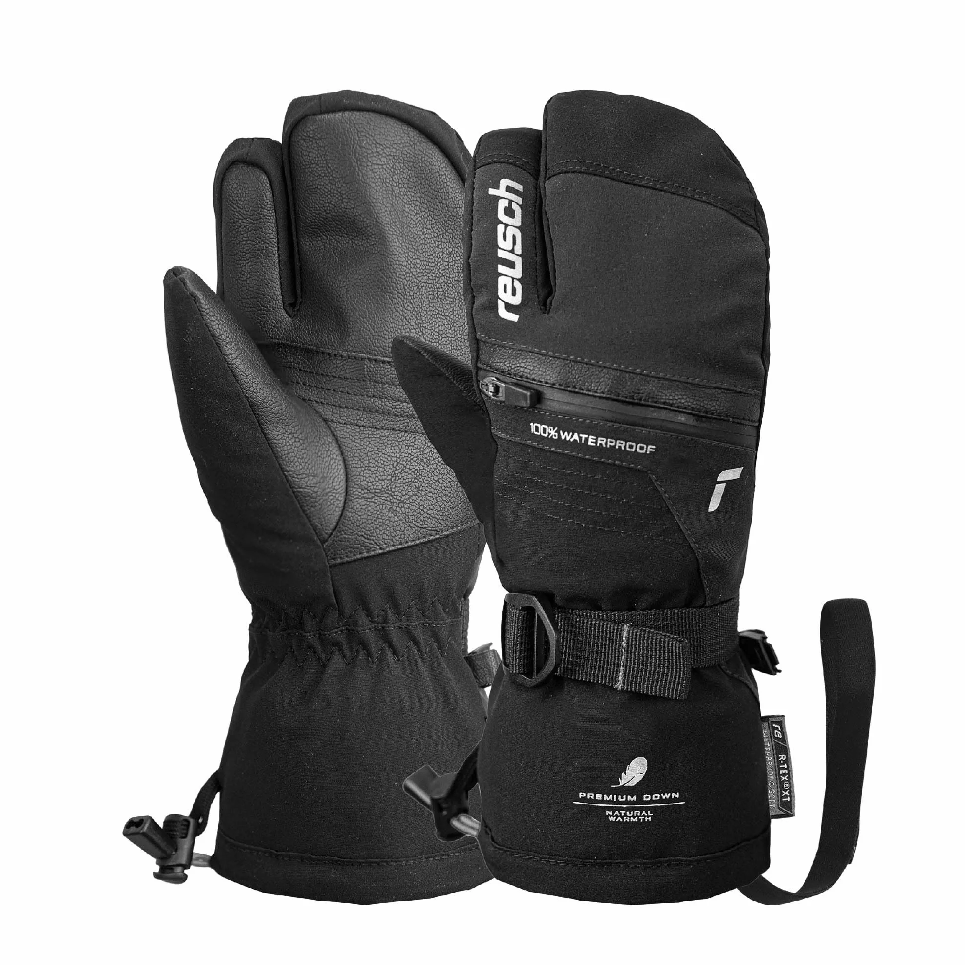 Reusch Lando R-Tex XT Junior Lobster Muy cálido, Impermeable y Transpirable, 3 Dedos, Guantes de Invierno, Guantes de esquí para niños, Adolescentes, niñas y niños | Guantes de invierno impermeables y transpirables, con 3 dedos, con softshell, talla 4-6,5