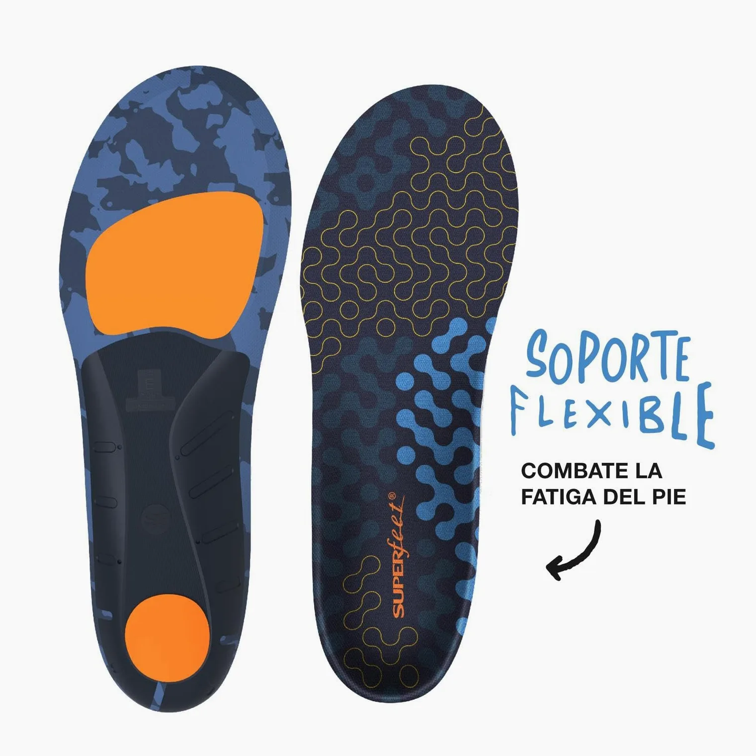 Superfeet Active Cushion Arco Medio, Plantillas Recortables, EU 42-44 | Plantillas Recortables, Soporte para Arcos Medios, Tecnología Adaptive Comfort, Materiales 100% Reciclados