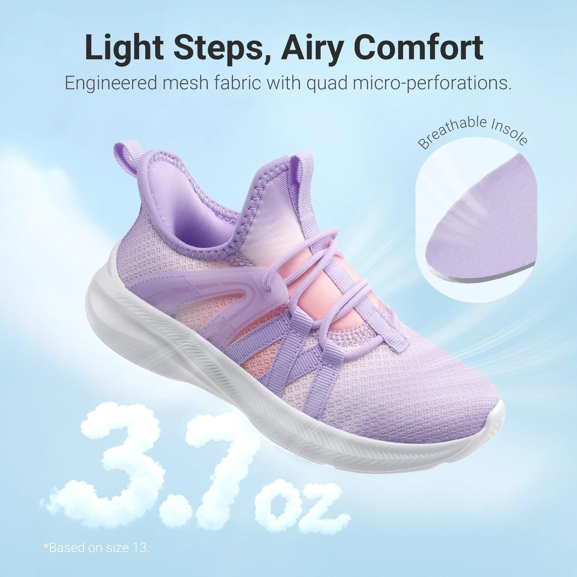 DREAM PAIRS Zapatillas Running Niños y Niñas | Malla Ultra Ligera de Colegio, Solo 105g, Calzado Fácil Sin Cordones, Suela TPR Flexible, Puntera Anti-Impactos