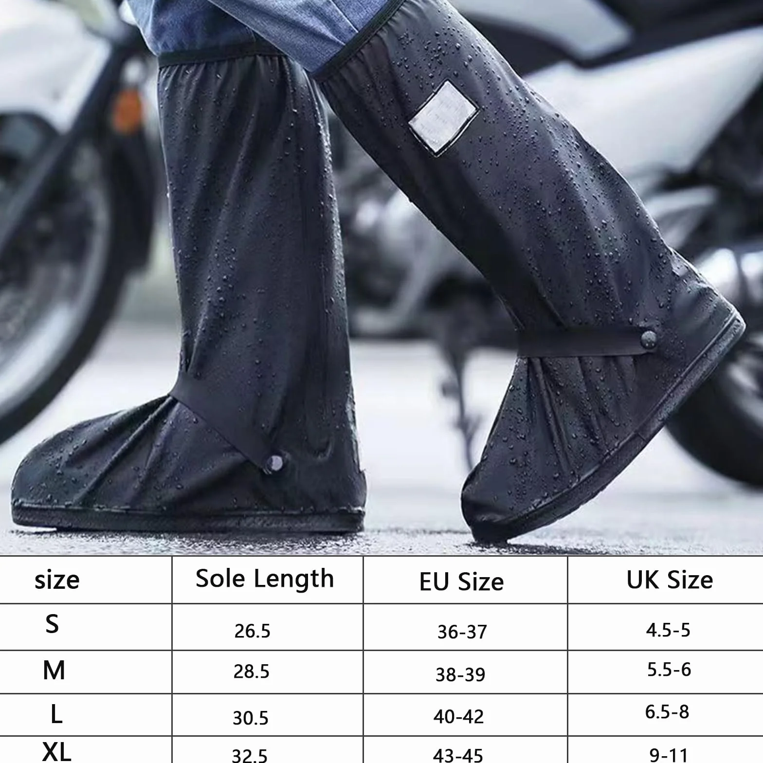 Amexo Cubrezapatos Impermeable, Cubre Zapatos Impermeable Lluvia Reutilizable Cubrecalzado Fundas de Lluvia para Zapatos con bandas reflectantes para Hombres Mujeres
