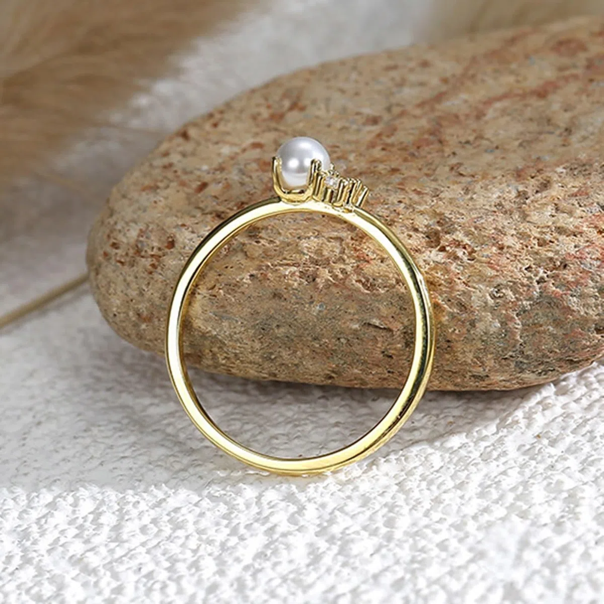 Anillo Moissanite para mujer, oro de 9 quilates, Au375/Au585/Au750, tamaño 45 (14,3), clásico para tía, graduación grabada