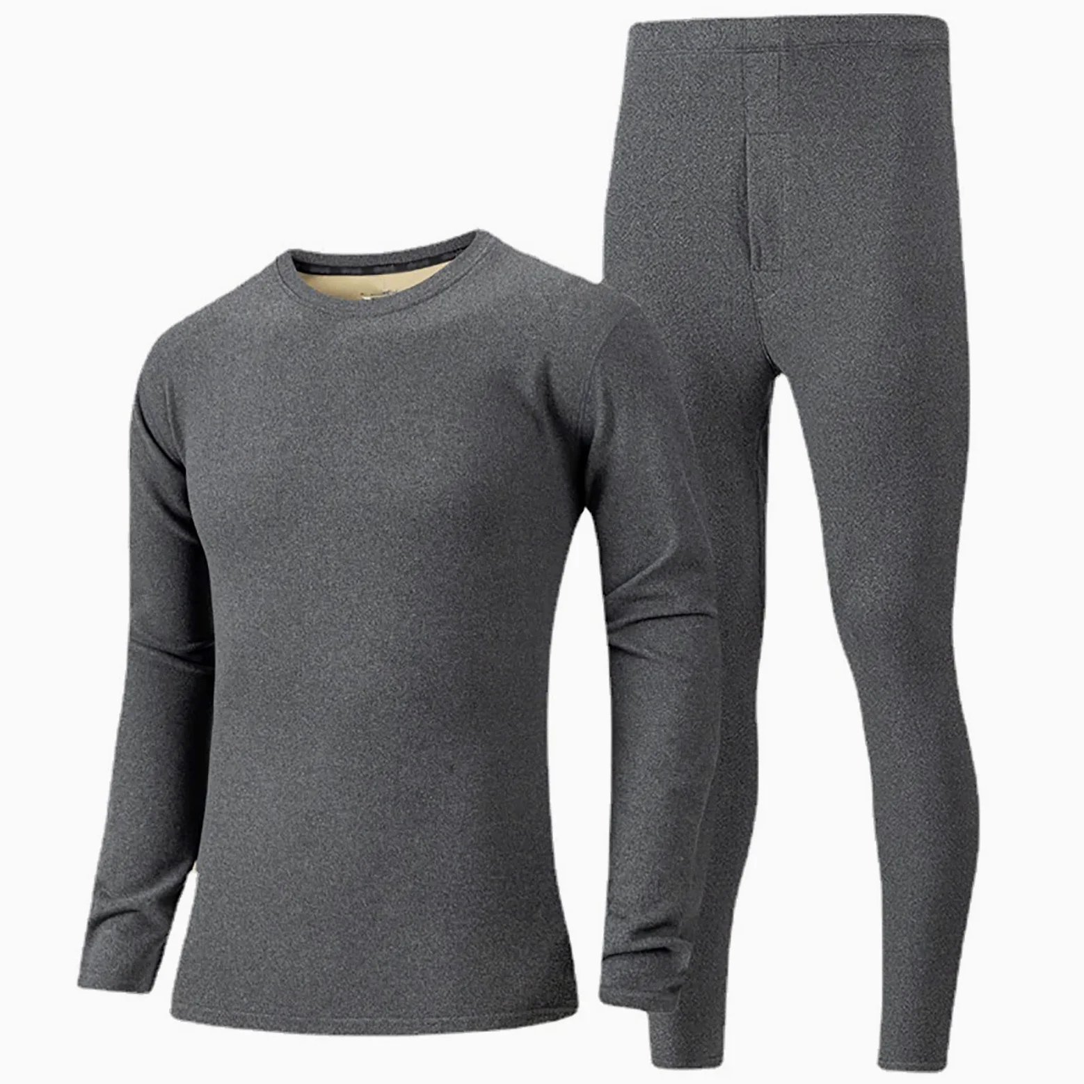 WHSPORT Ropa Interior Deportiva Invierno para Hombre Conjunto Térmico Ligero Baselayer (Color : Gray, Size : 3XL)