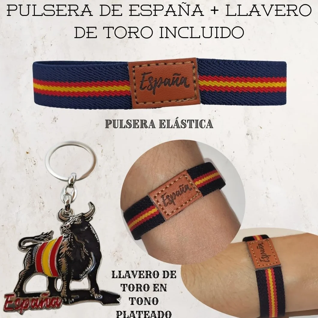 Cartera de Piel para Hombre Hecha artesanalmente en Ubrique Hombres y jóvenes, Incluye Llavero y Pulsera de temática española. (76 Negro Tira Grabado Hilo Azul)
