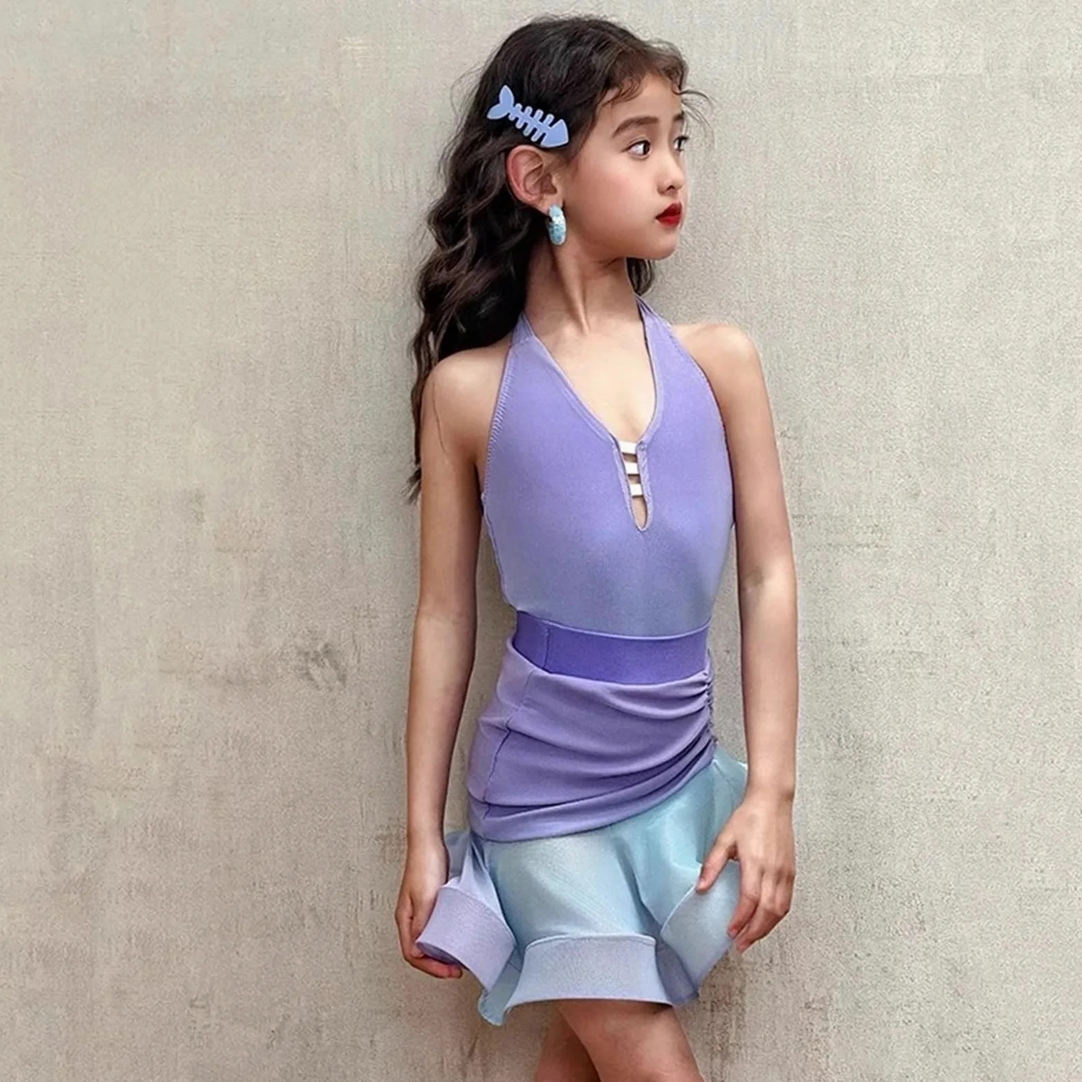 Reglamento de competición rendimiento traje entrenamiento baile latino for niñas Vestido Ropa adecuada para patinaje latino y artístico