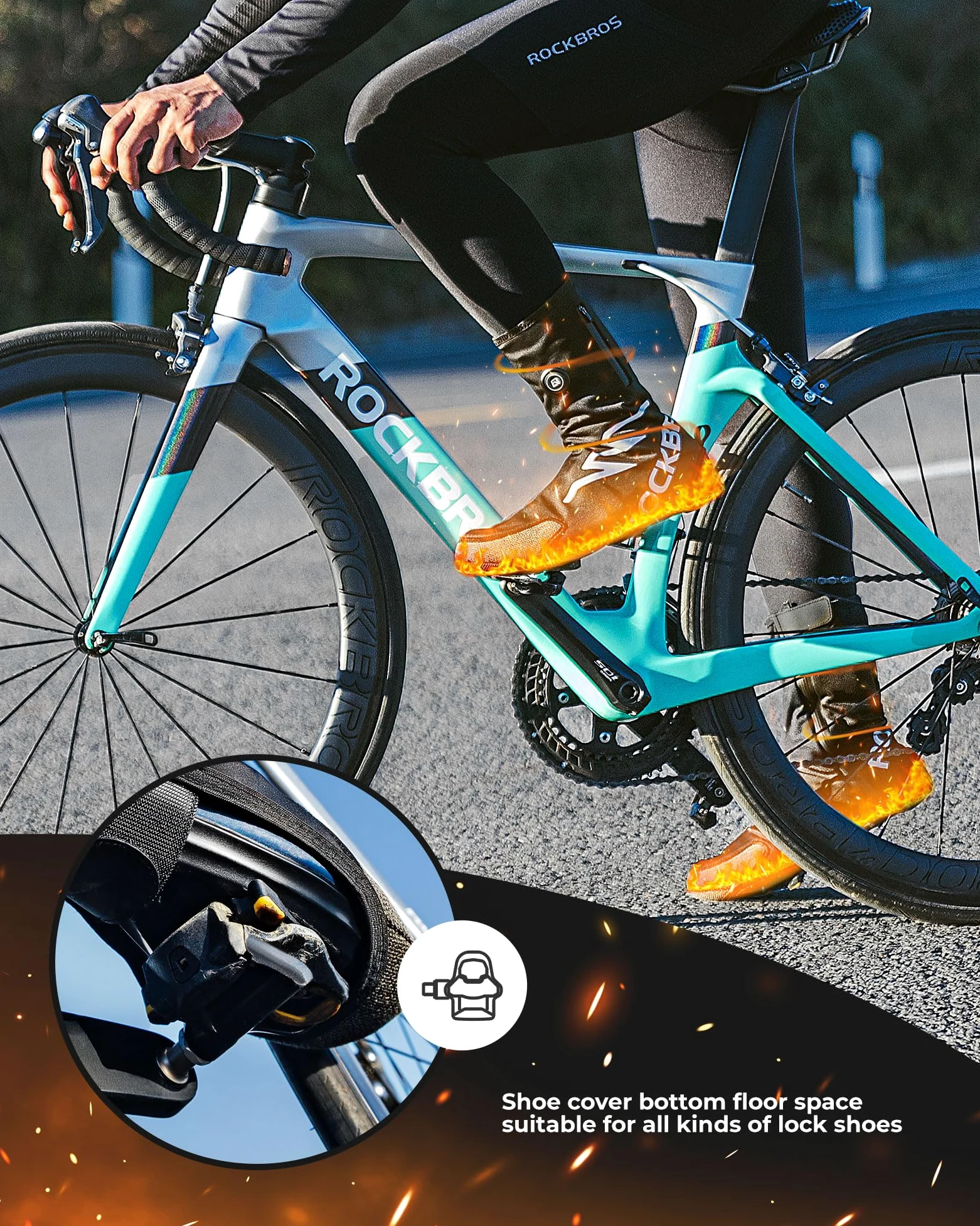 ROCKBROS Cubrezapatos Térmico de Invierno Cubrezapatillas Calefacción Eléctrica con Batería de 5000 mAh Calzado a Prueba de Viento para Mujeres Hombres