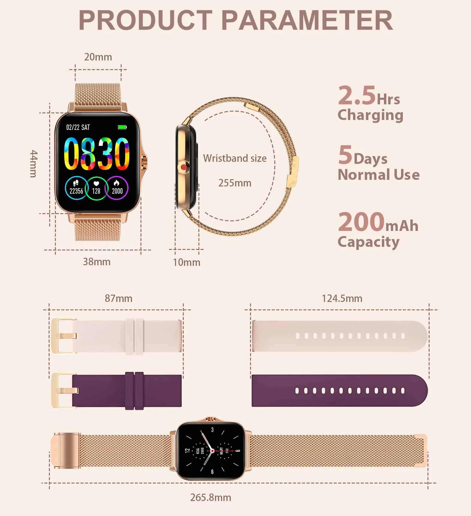 Iaret Reloj Inteligente Mujer con Llamadas,1,69" Smartwatch Mujer para Android iPhone 3 Correas, Pulsera Actividad Presión Arterial Ritmo Cardíaco Oxígeno Sanguíneo Seguimiento Menstrual Monitor Sueño