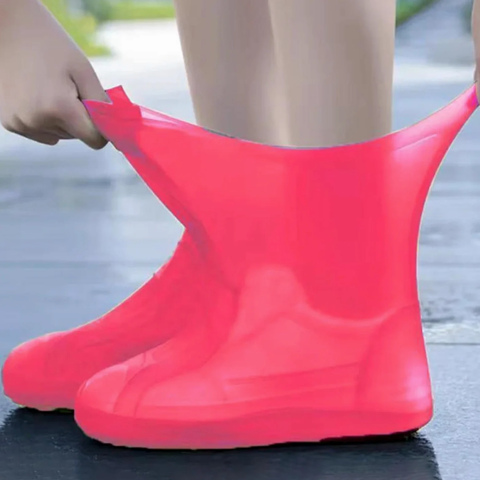 5 pares de cubiertas for zapatos for caminar, protectores impermeables for, cubierta for for la lluvia, botas gruesas reutilizables for exteriores para Protección