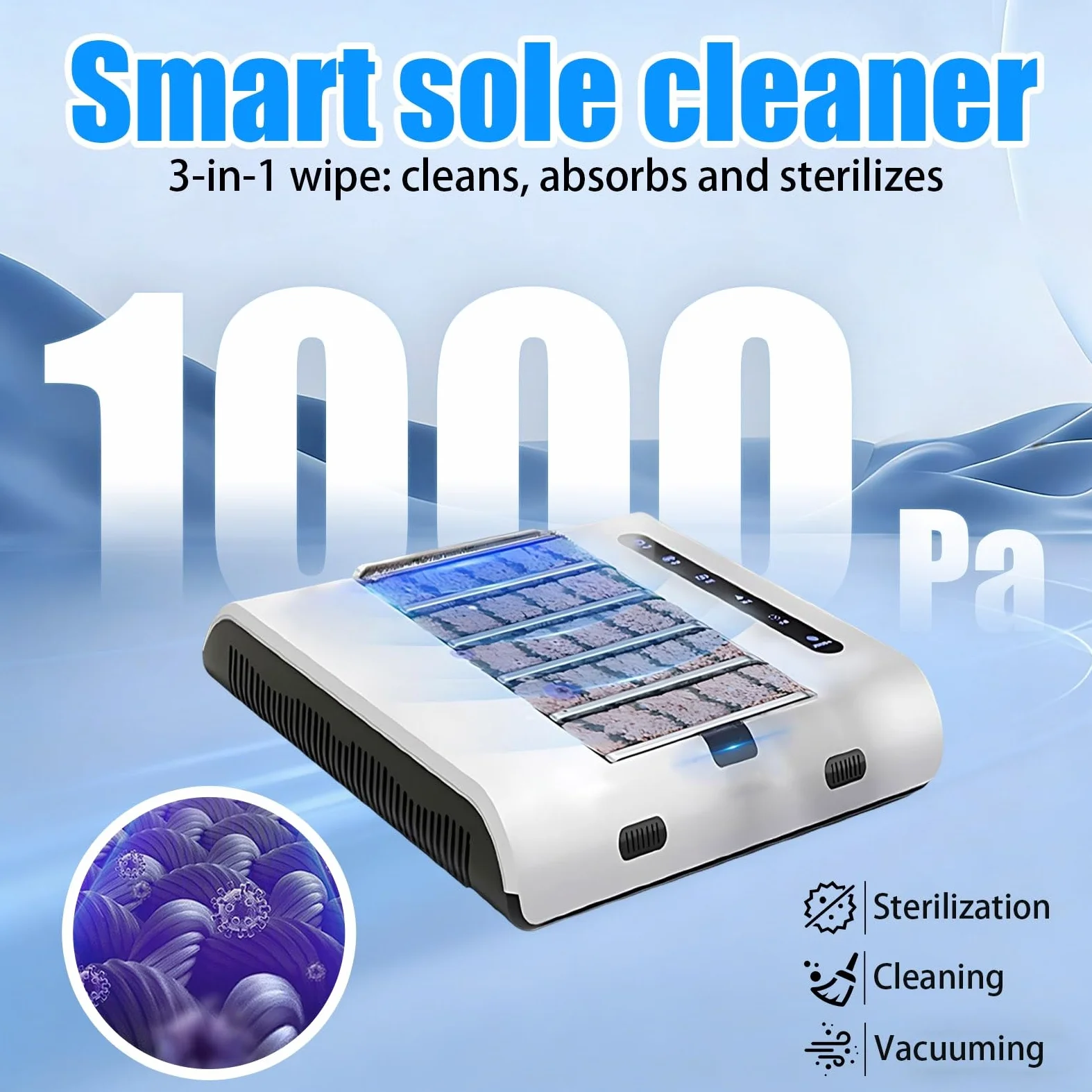 Limpiador automático de zapatos, lavadora eléctrica de zapatos con succión de 1000 pa, máquina de limpieza de zapatos recargable sin agua para uso en casa y oficina