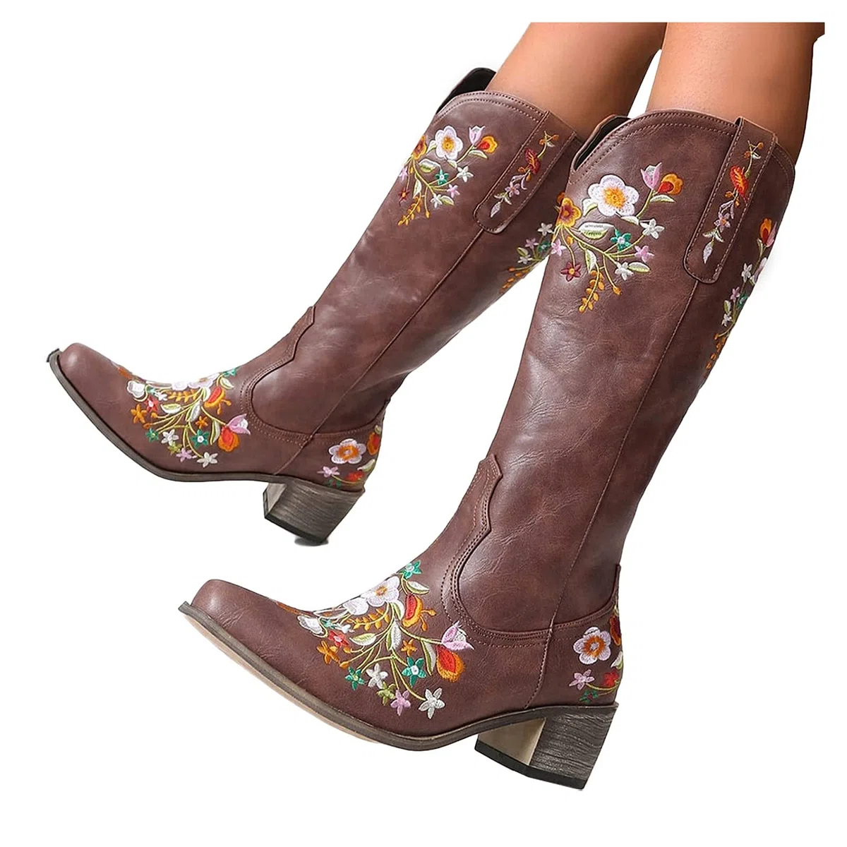 Botas de verano laterales rodilla chic tacón alto bota para mujer BootPointy Mid Women' s Bootpointy Botas de vaquero para mujer
