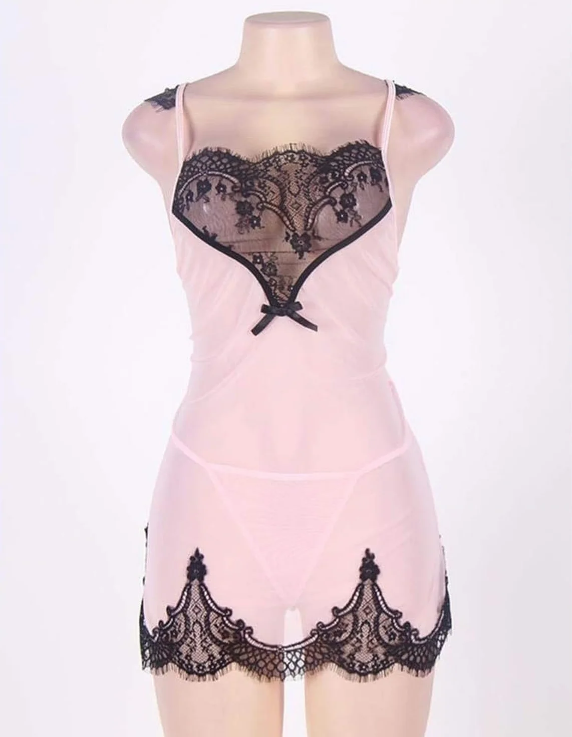 Lencería Sexy para Mujer con Tanga, Body de Encaje con Escote en V y Correas Cruzadas en la Espalda, Conjunto Erótico de Tentación para Noche Especial Talla C, D(5XL), D(5XL)