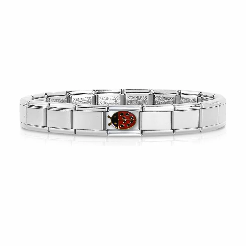 Módulo de eslabones de acero inoxidable 9 mm para pulseras de estilo italiano, Cobre