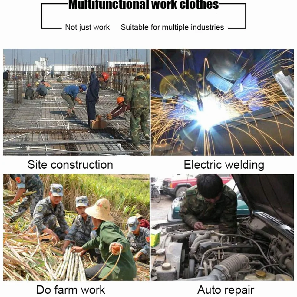 Chaqueta De Soldador, Traje Four Seasons Anti Estático Usable Anti-Quemaduras Algodón, Para Fábrica, Construcción, Reparación De Automóviles, C, L