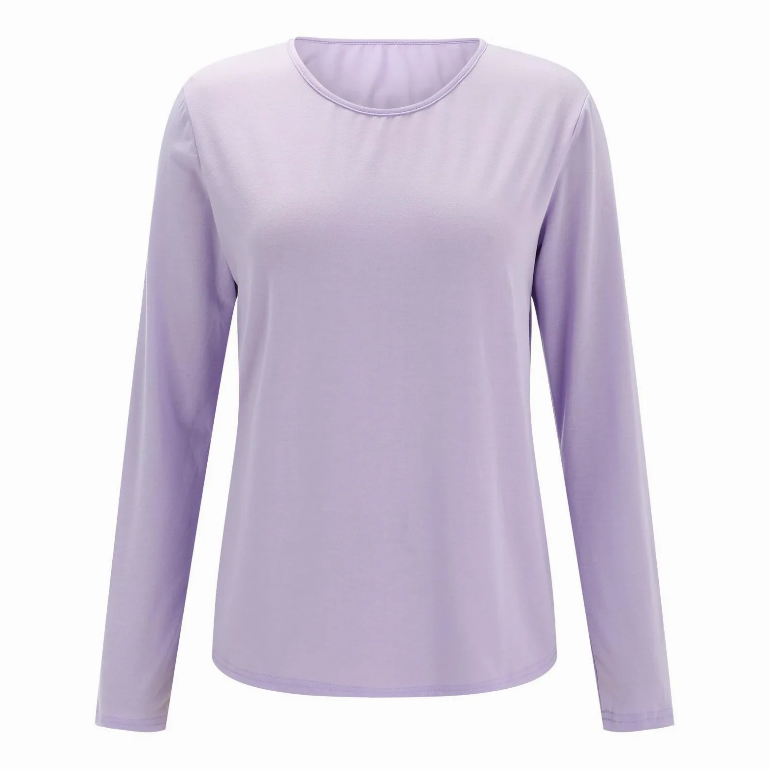 Generisch Pijama largo a cuadros para mujer, cuello redondo, otoño e invierno, pijama de tallas grandes, monocolor, traje holgado, ligero, ropa de salón, ropa de casa, traje de ocio ancho con arco