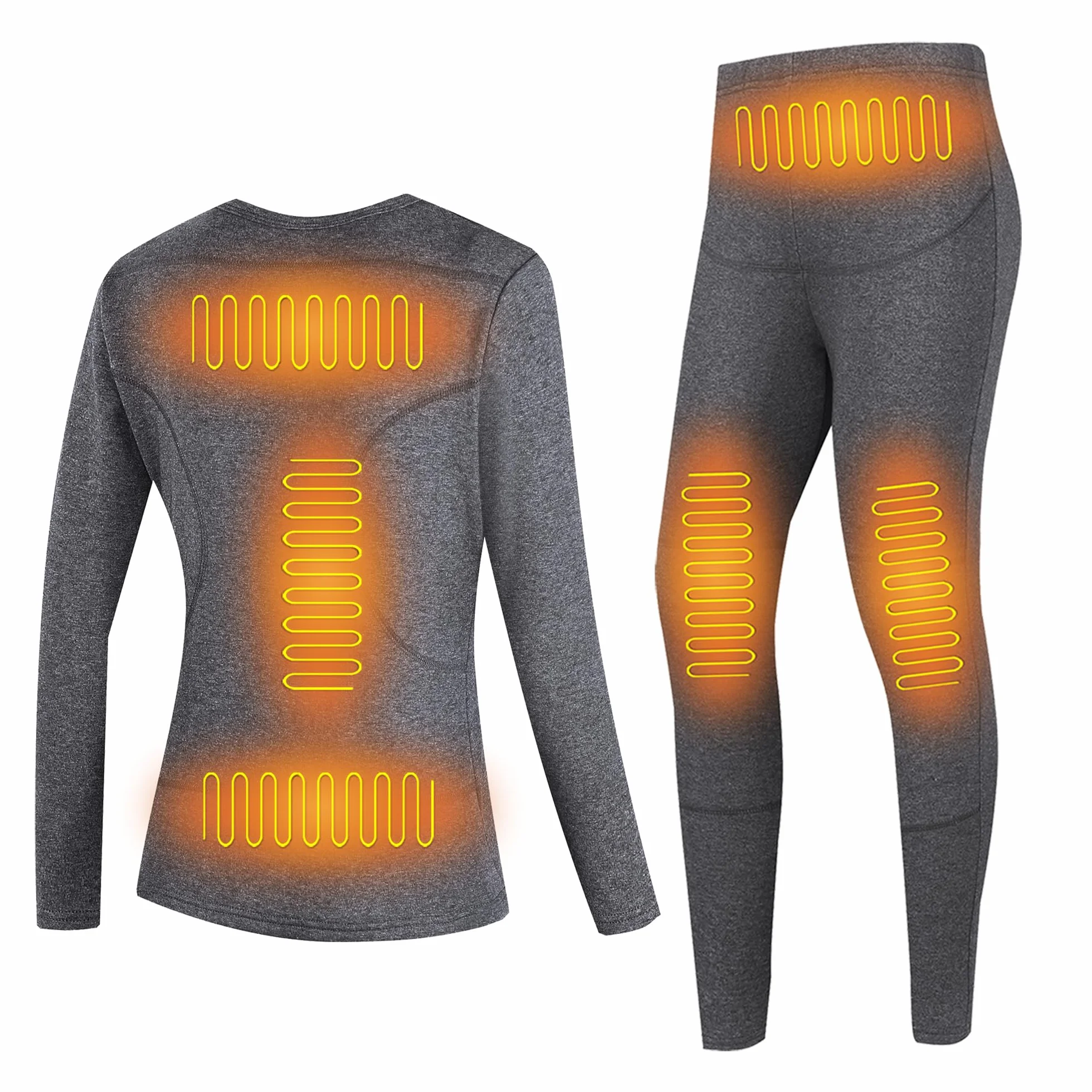 Camisa Y Pantalones Térmicos Eléctricos para Mujeres, con 6 Áreas De Calefacción Y 3 Configuraciones De Temperatura para La Vida Diaria