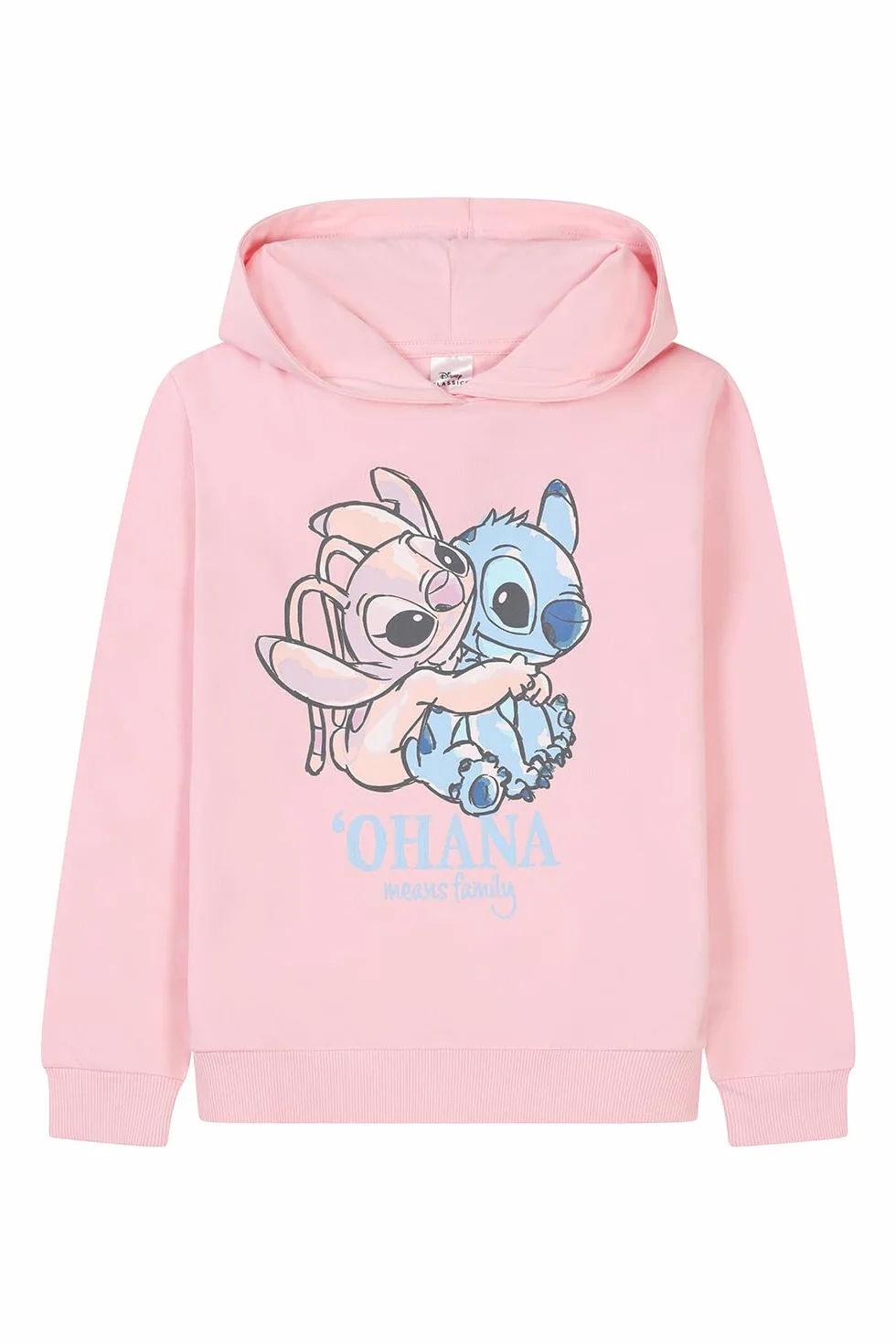 Disney Sudadera con capucha para niñas Lilo and Stitch Pink Stitch and Angel