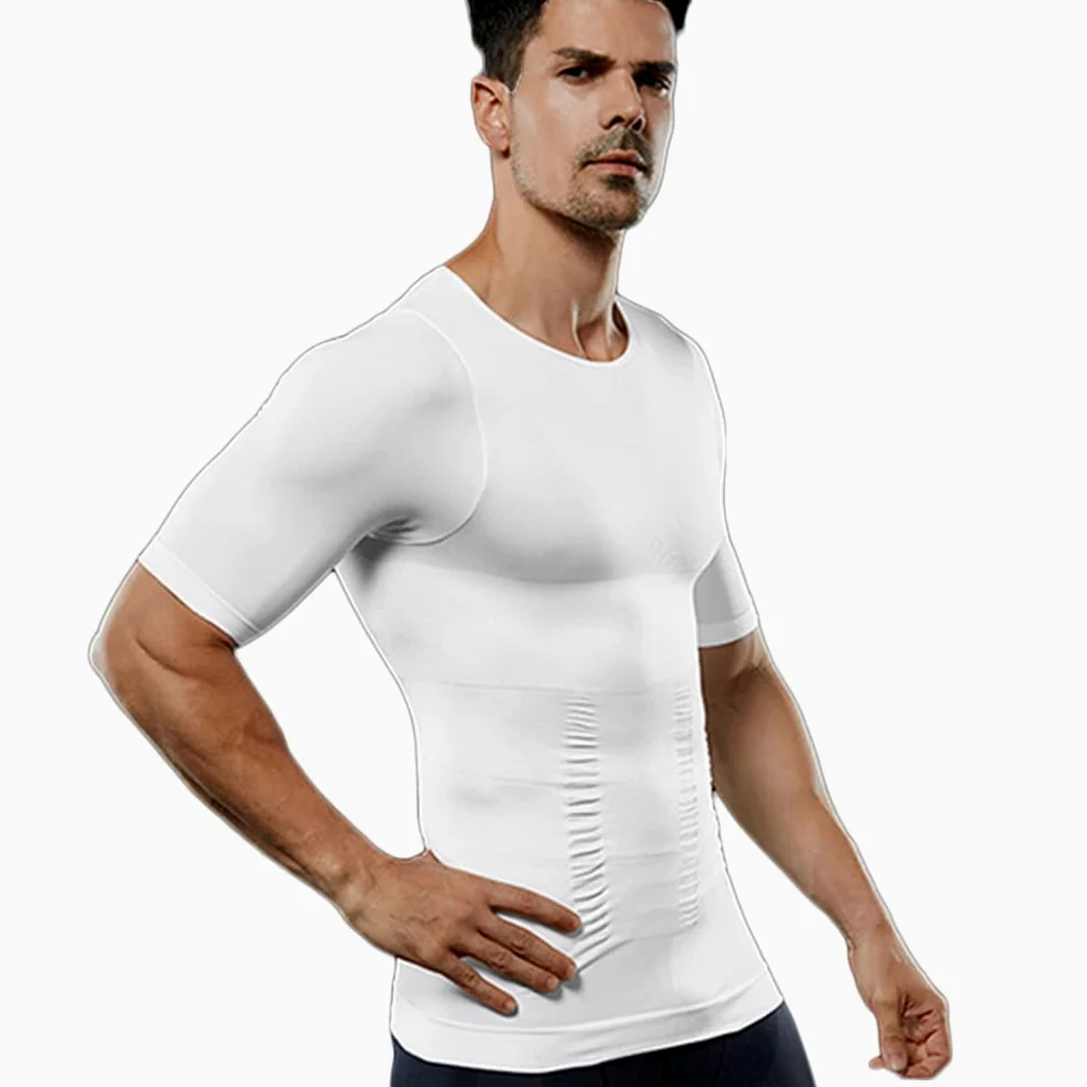 Gynecomastia Pecho Binder Hombres Fajas Moldeadora Alta Elasticidad para Comprimir Camisetas de Compresión Hombre