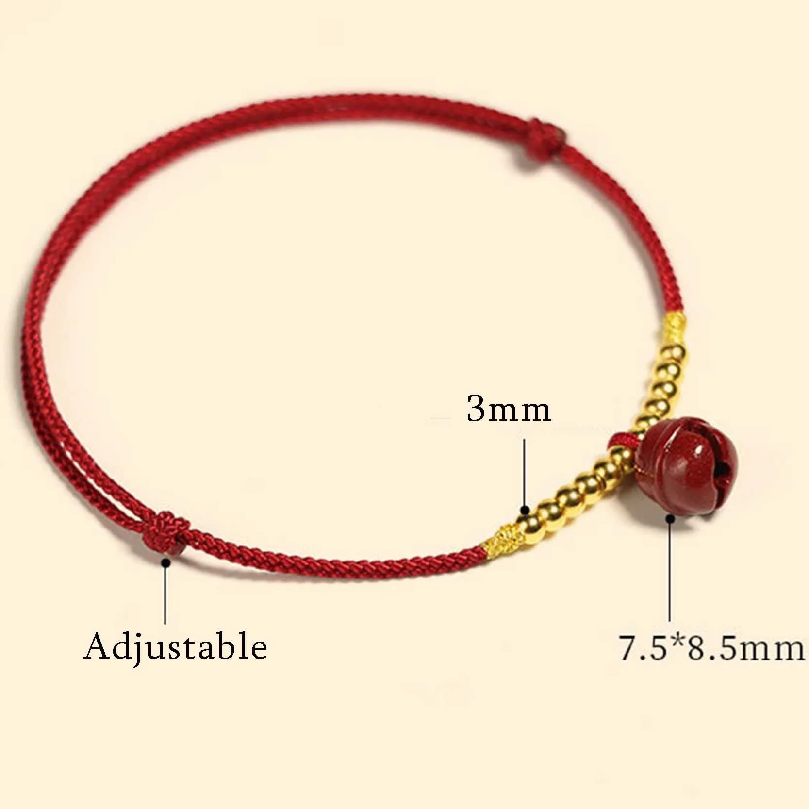 Pulsera Feng, Feng Shui Hilo Rojo Tobillo Cinabrio Campana Colgante Amuleto De La Suerte Cordón Hecho A Mano Pulsera De Pie Joyería De Amuleto De La Fortuna Ajustable Tobillera para Mujer