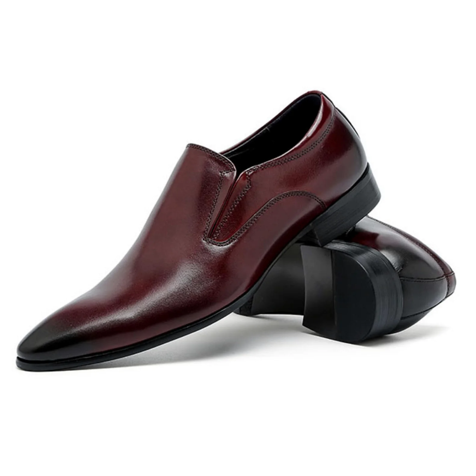Genérico Mocasines Hombre Slip-On con Borlas Elegantes Traje Boda | Mocasines slip-on con borlas, silueta elegante y tacón de 3 cm para traje, oficina, boda y eventos formales