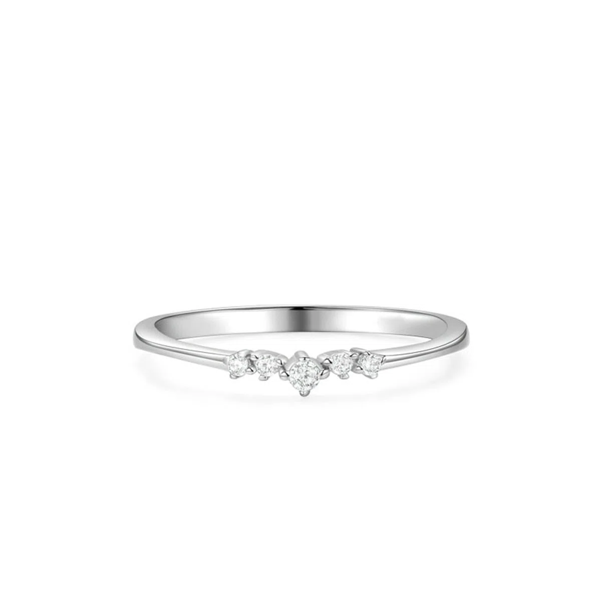 Anillo de compromiso de oro blanco Au 375/585/750, anillo de compromiso con diamante auténtico, 9 K/14 K/18 K, oro blanco, talla 47-65