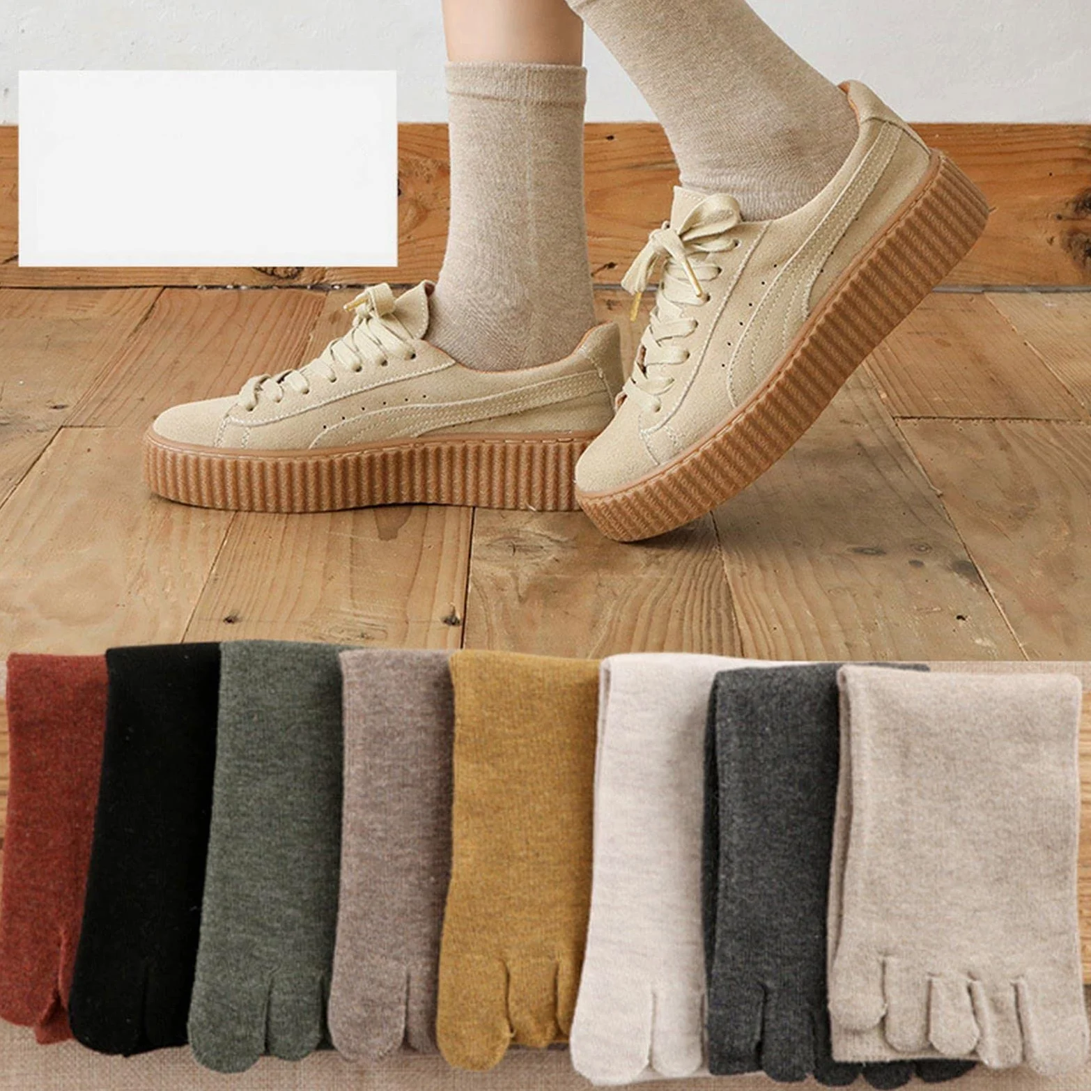 MOGSA Calcetines para mujer, 3 piezas, con cinco dedos, informales, cómodos, cálidos, separados, para mujer