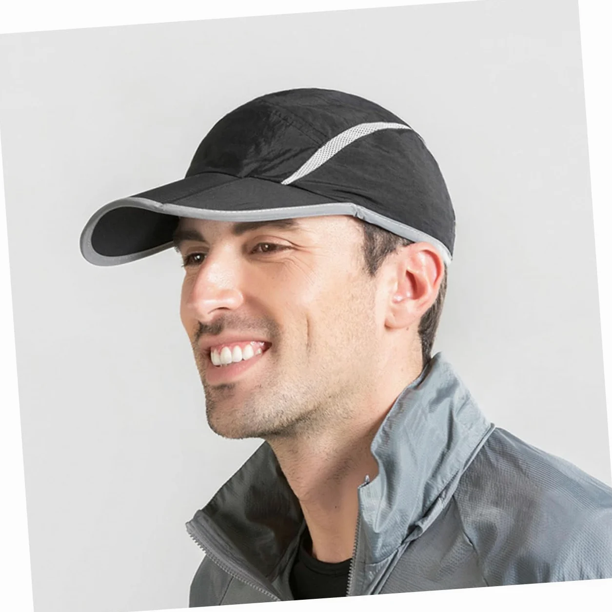 SOIMISS Gorra de Beisbol Gorras Deportivas para Hombre Gorra de Tenis Tapa Hombres encabezamiento Reflectante Gorro Sol Hat Sombreros de Visera para Mujer Sombrero para el Sol Nylon Black