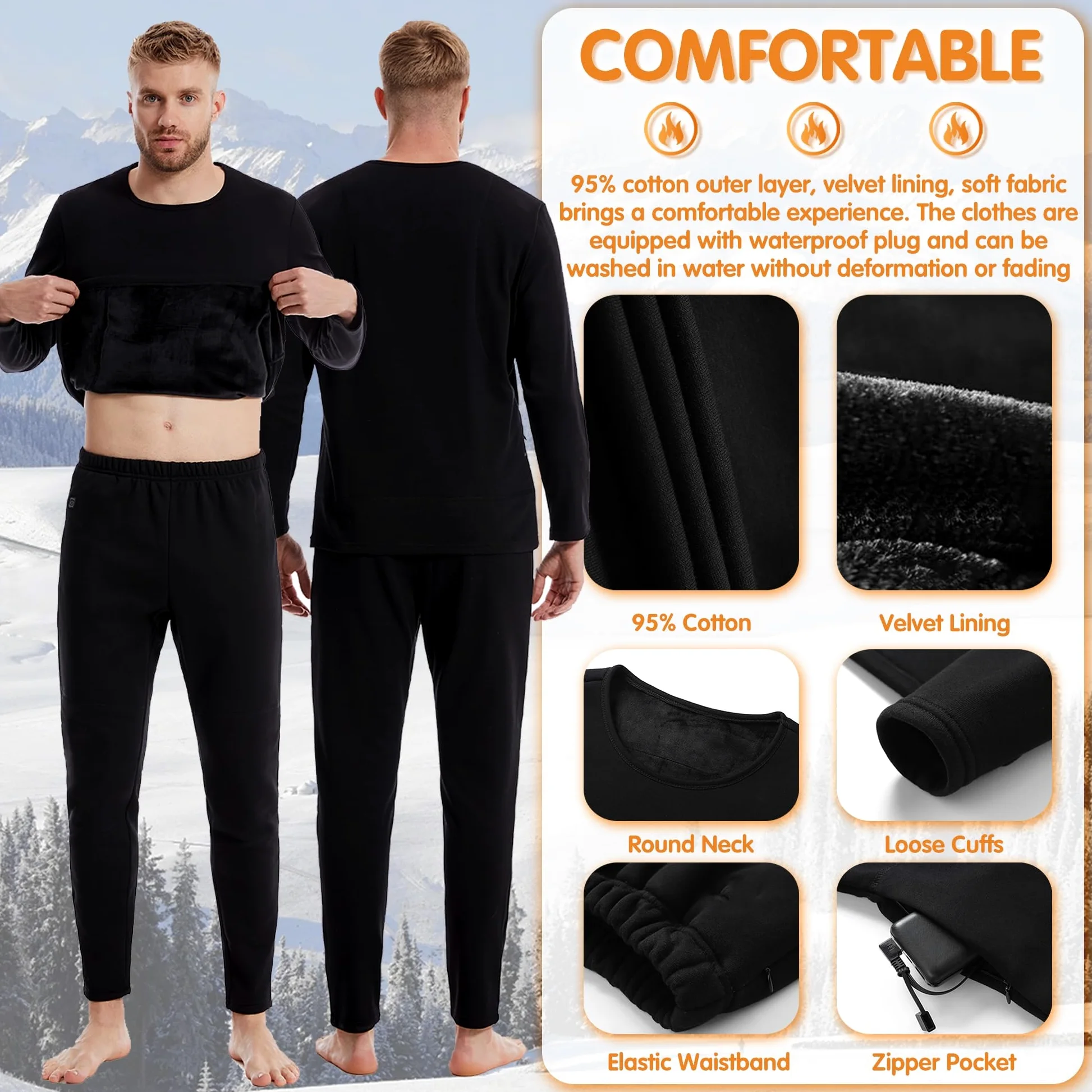 Camiseta Térmica Calefactada para Hombre Calefacción Eléctrica Ropa Interior Camisa Caza Esquí Moto Deporte Al Aire Libre Ropa Calefactada