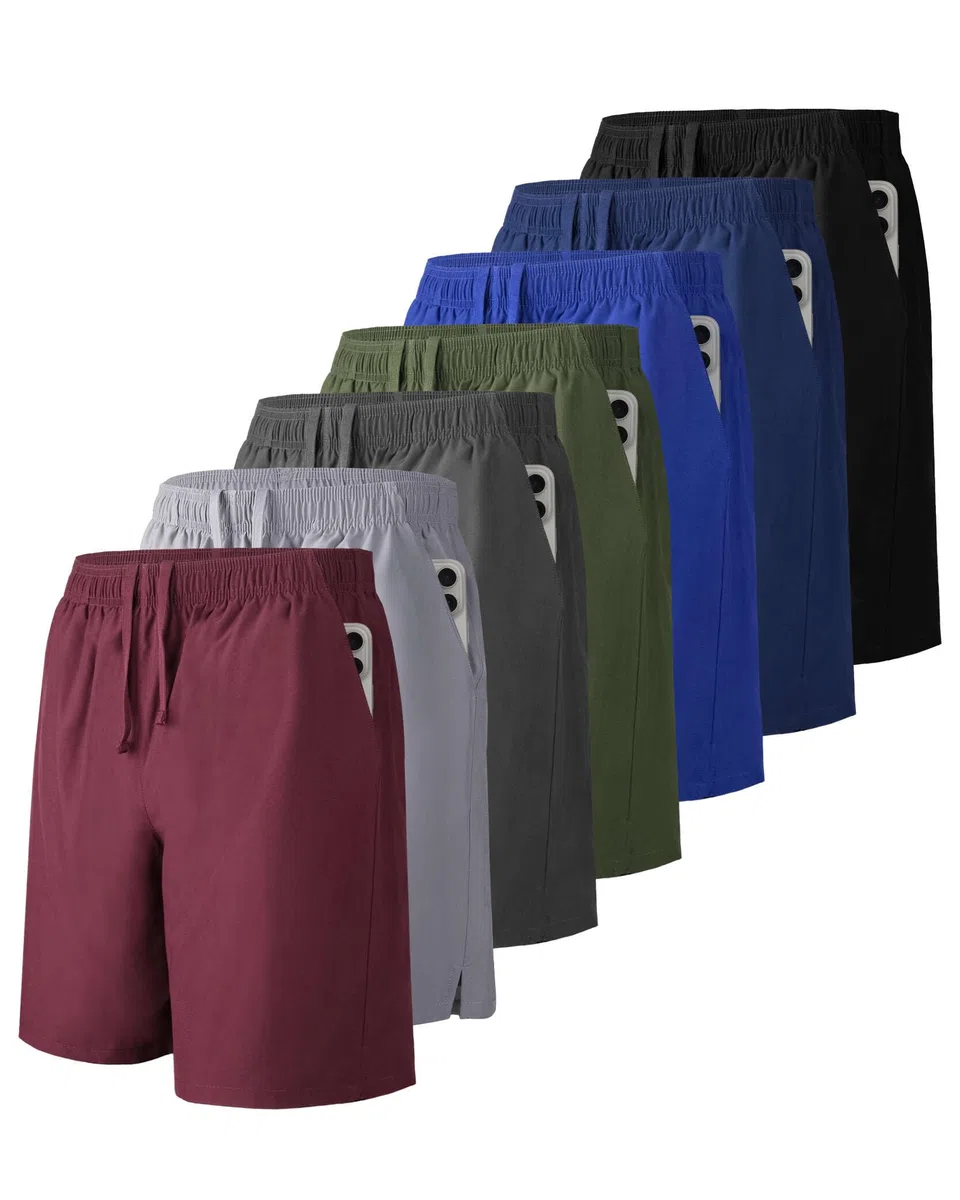 Liloak Pantalones Cortos Deportivos para Correr para Hombre con Bolsillos con Cremallera, Pantalones Cortos de Secado rápido para Hombre, Pantalones Cortos de Secado rápido de 7 Pulgadas,