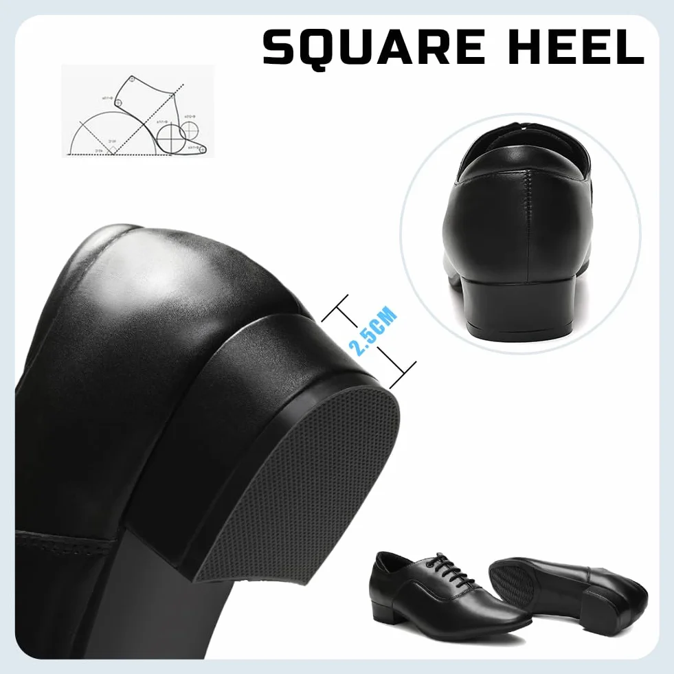 Zapatos Profesionales de Baile Latino para Hombre Zapatos de Baile Jazz Tango Waltz Performance Shoes Tacon 2.5 CM