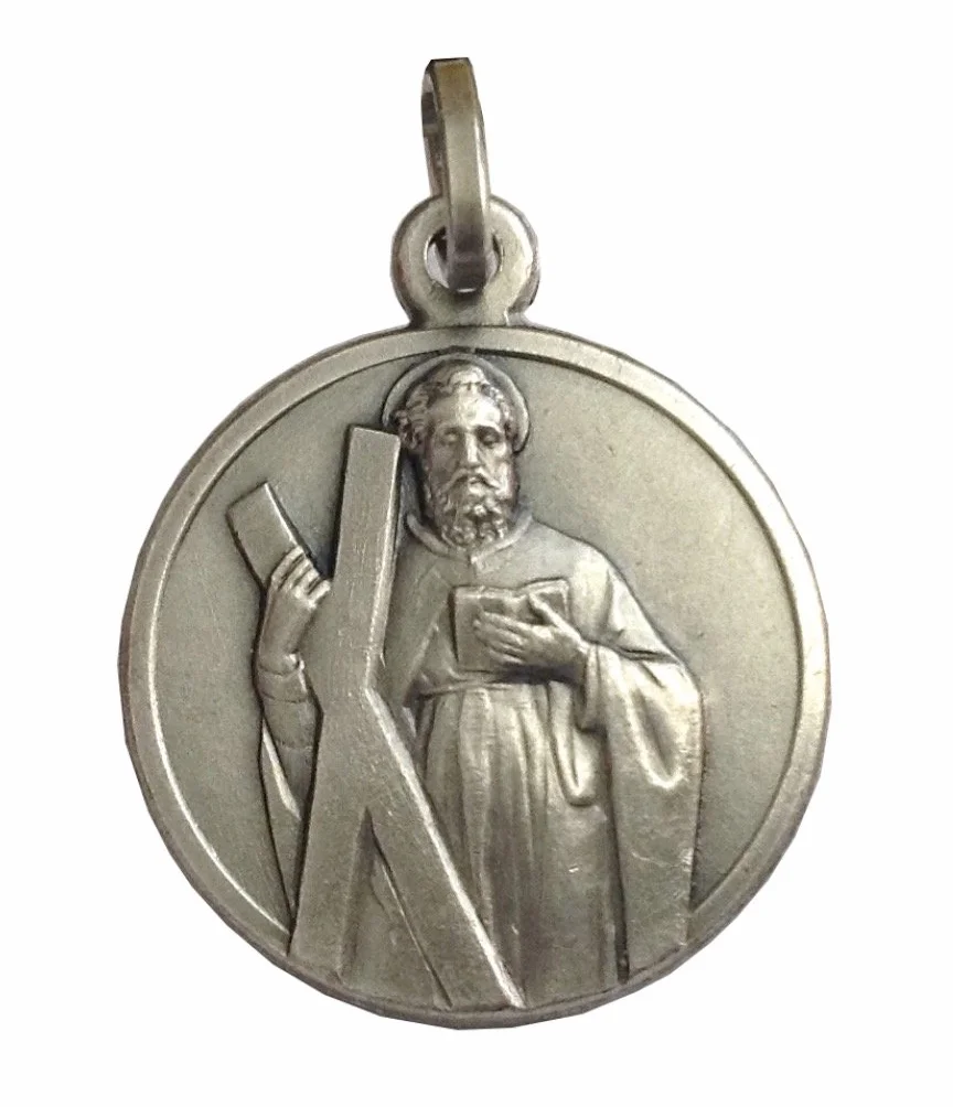 Medalla San Andrés Apóstol Plata Maciza 925 Patronos