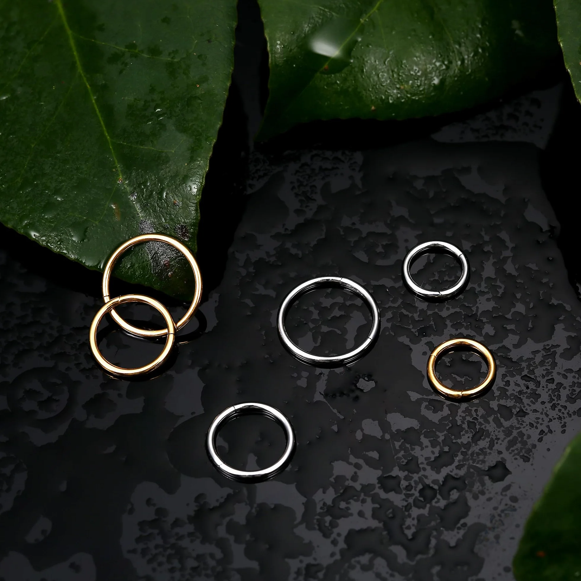 LOLIAS 12Pcs Piercing Nariz Oro Plata Piercing Nariz Acero Quirurgico 6/8/10mm Piercing Nariz Aro Piercing Septum Nostril Pendientes Nariz para Mujer Hombre 18/20G