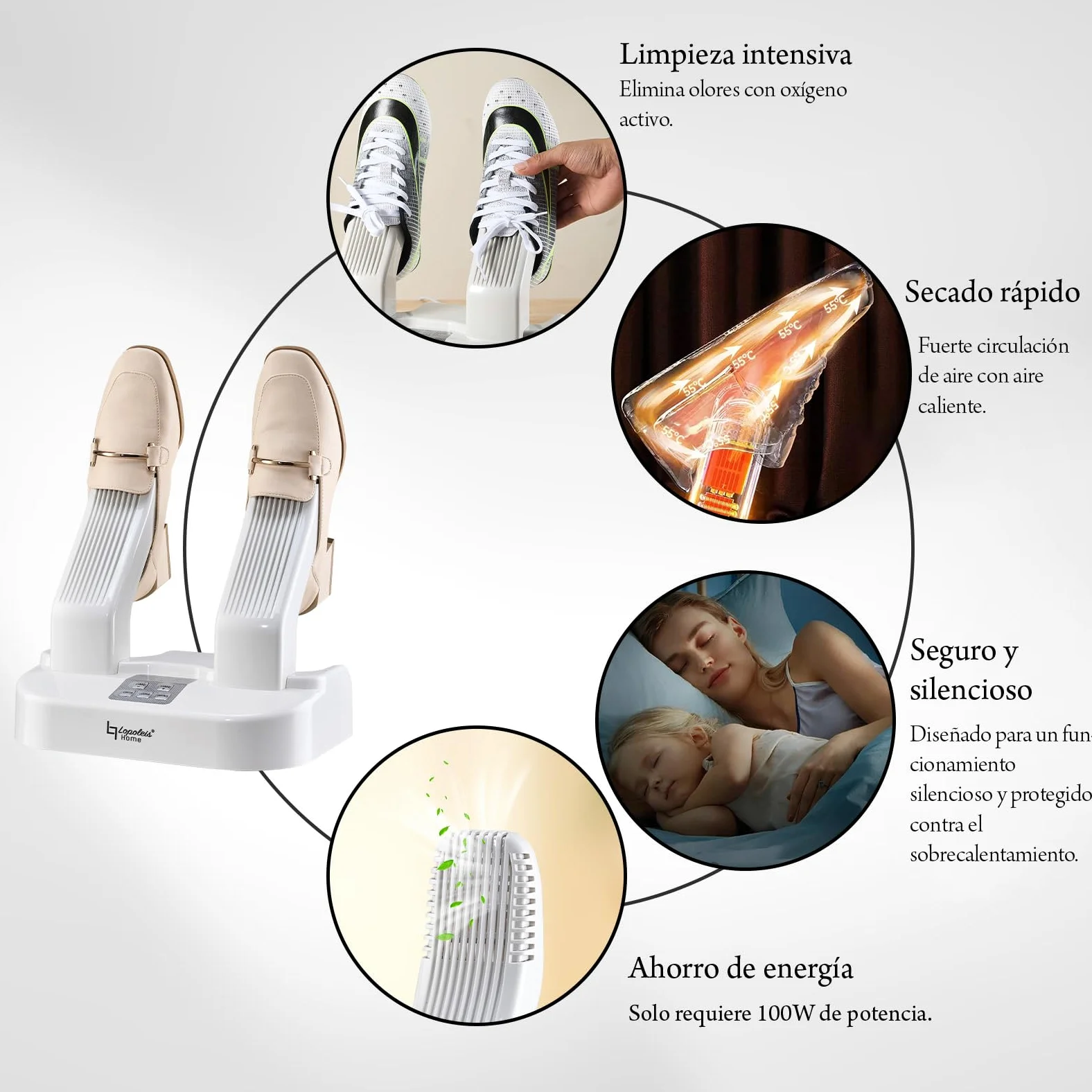 Secador eléctrico de zapatos, ozono, calentador, antibacteriano, calcetines, botas, fútbol, guantes