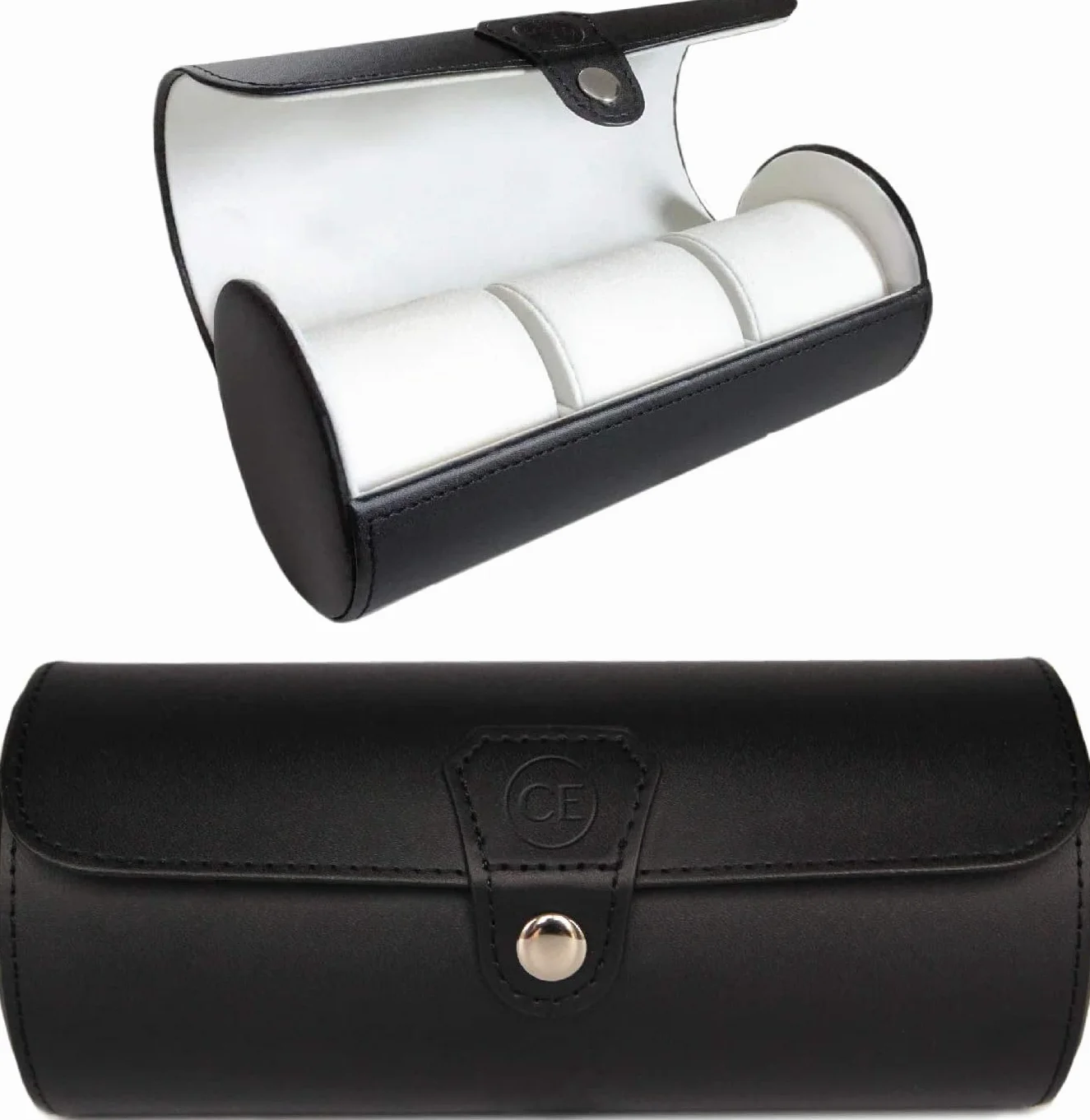 Case Elegance - Organizador de relojes, en rollo. Piel sintética.