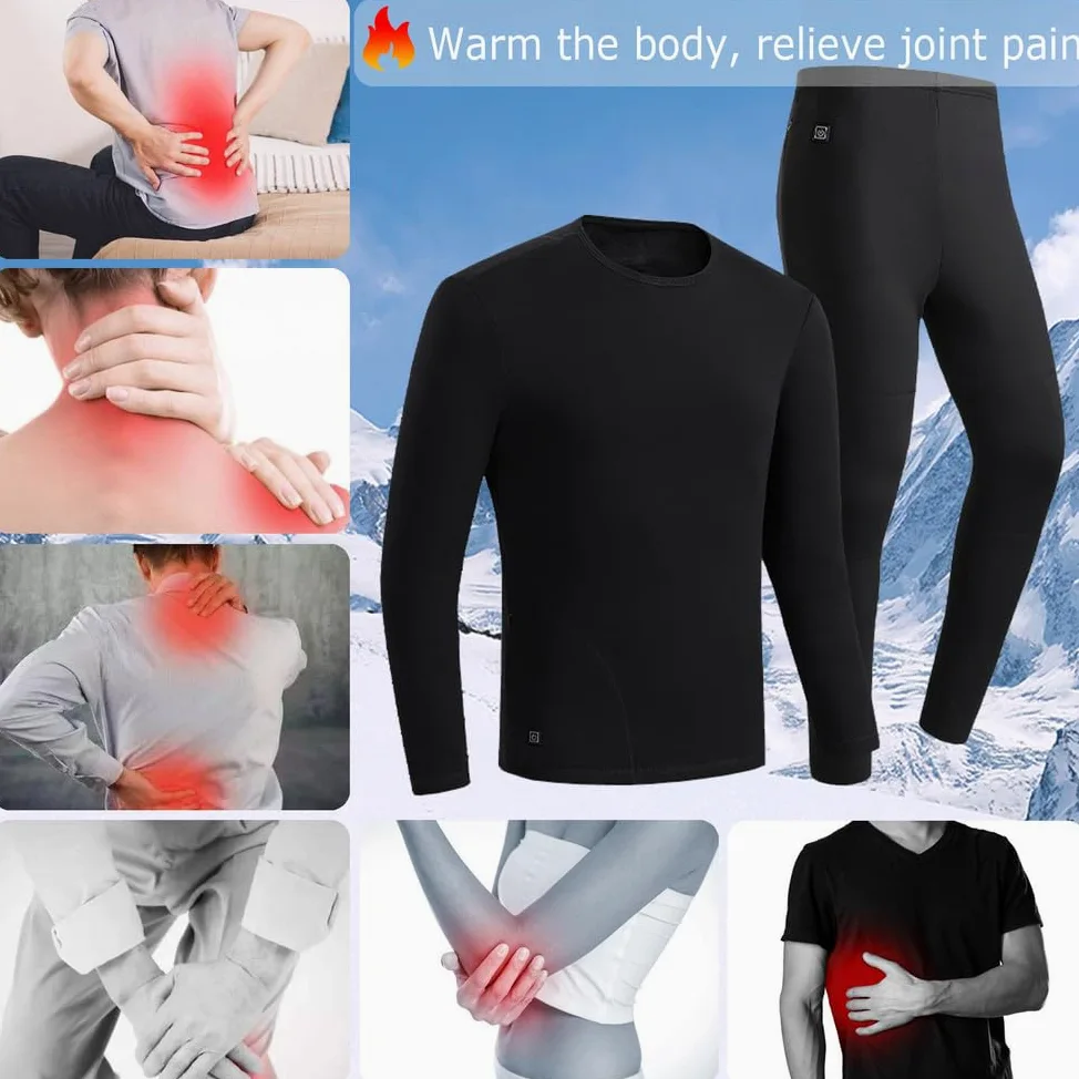 Conjunto Térmico Completo De Camiseta Y Pantalón Largo con 52 Zonas De Calefacción para Exteriores En Climas Fríos.