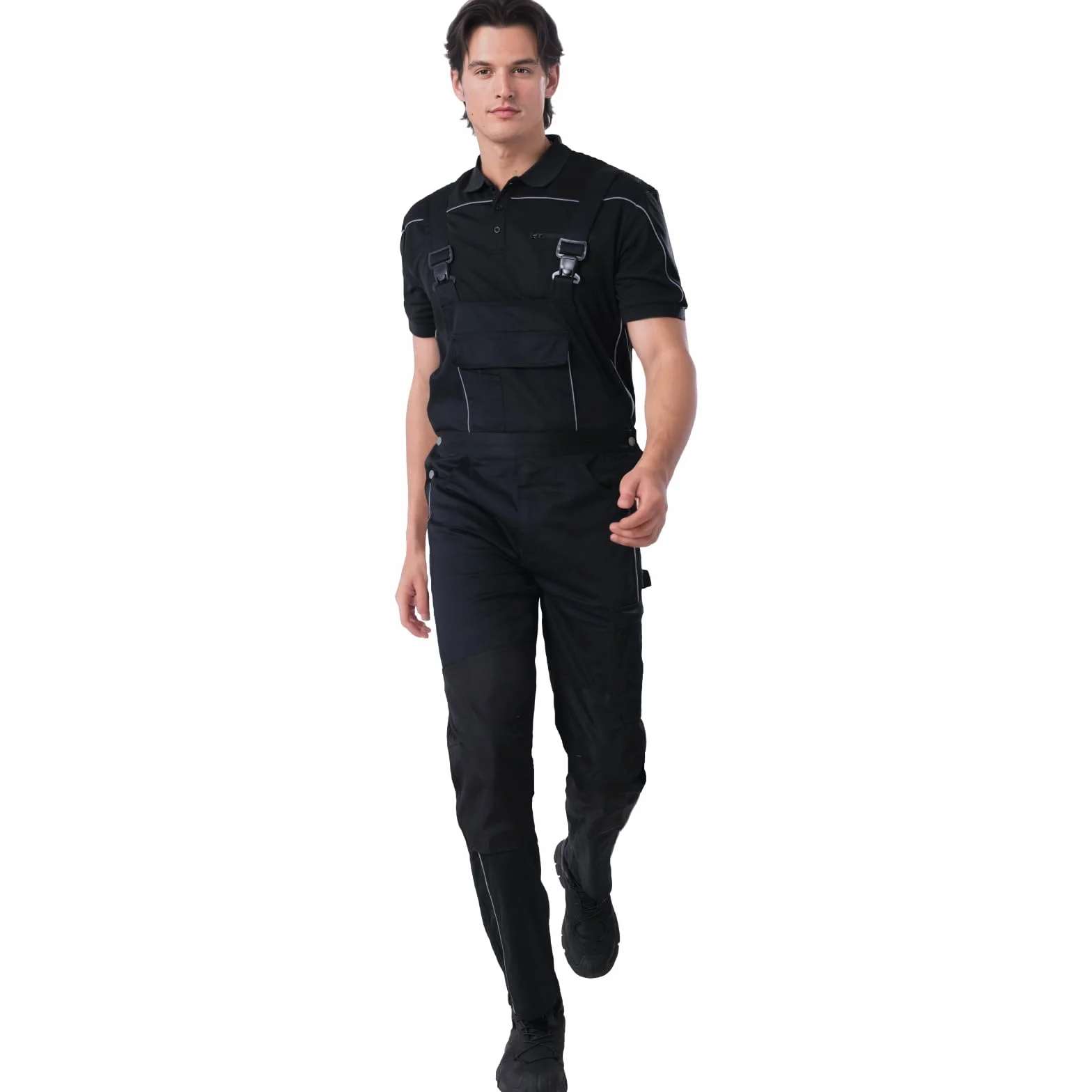 WORK IDEA Pantalón de Trabajo elástico para Hombre con múltiples Bolsillos y Bolsillos para Herramientas