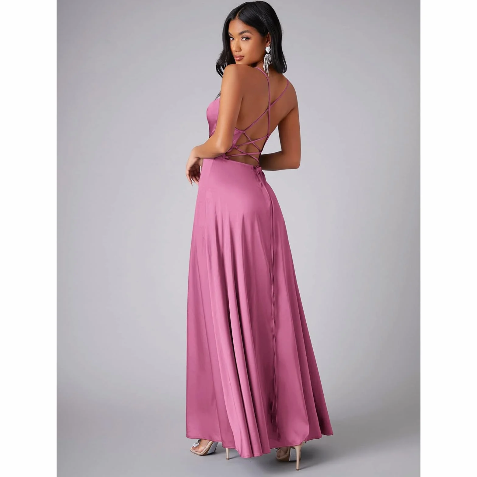 Vestido de verano para mujer, sin mangas, con abertura lateral, falda de noche, elegante, acampanada, casual, ajustado, cintura alta, HUTALIM