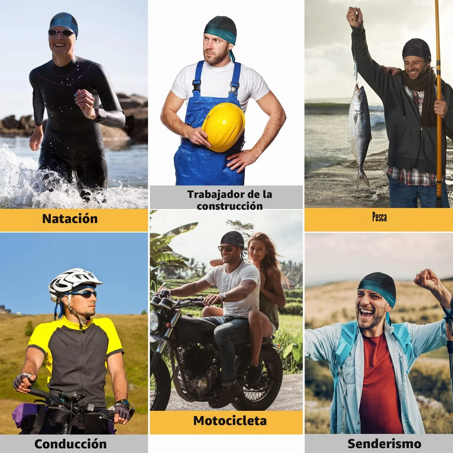 HASAGEI Bandana para Hombre y Mujer, Pañuelo para la Cabeza, Gorra para Motero Bicicleta