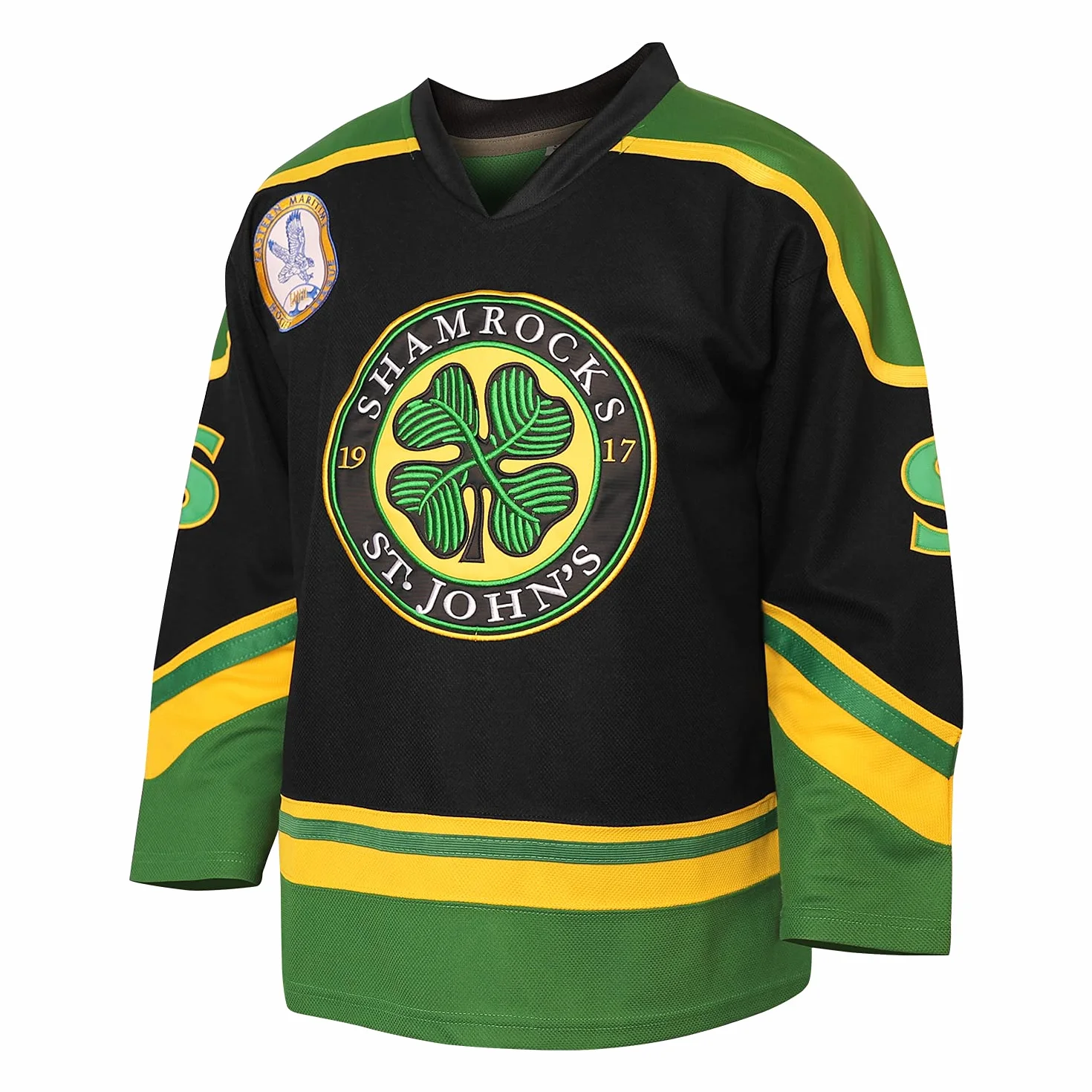 3 Ross The Boss Rhea ST John's Shamrocks - Jersey de hockey con parche EMHL, color blanco y verde