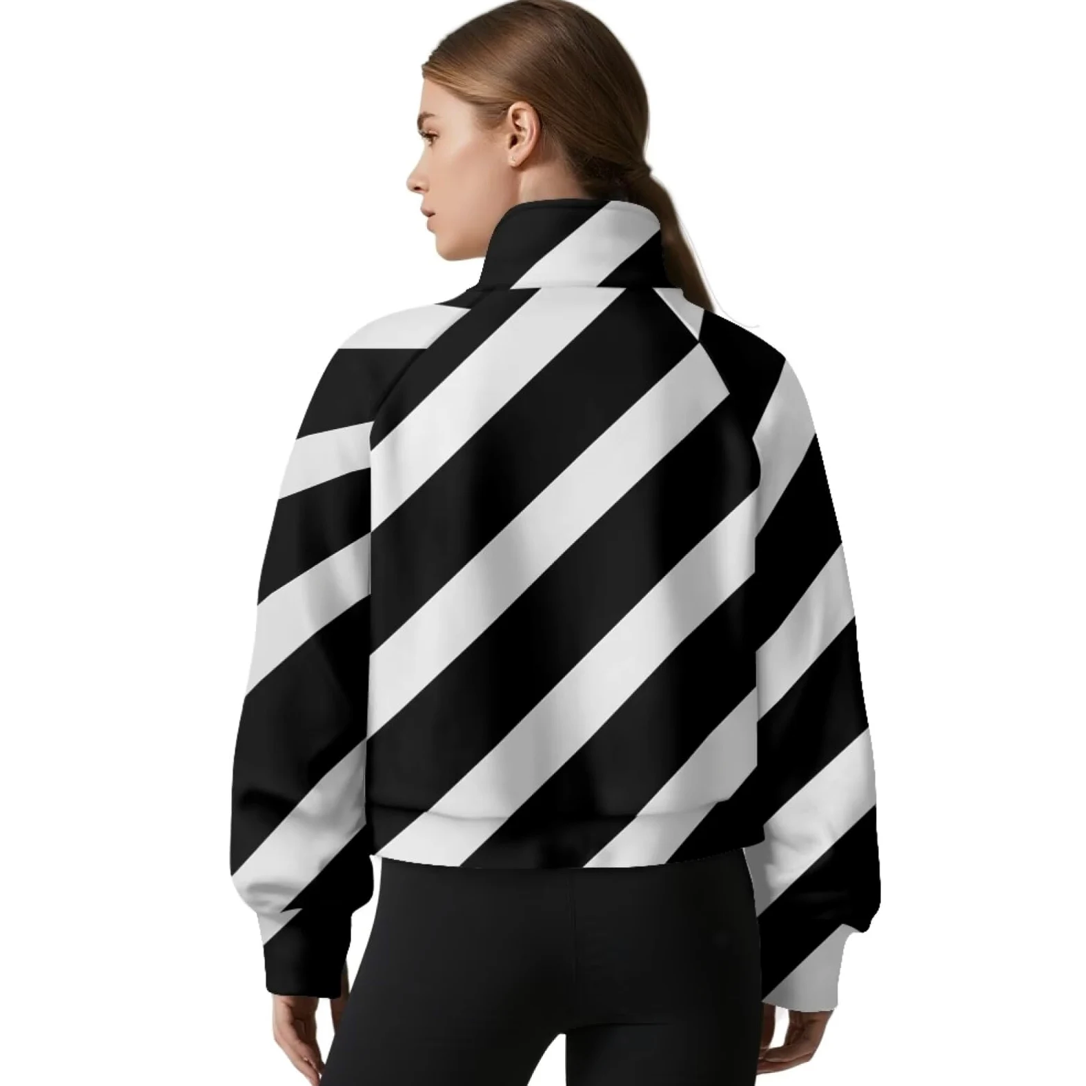 Poceacles Sudadera de media cremallera para mujer, con agujero para el pulgar, manga larga, cuello alto, sudadera con bolsillo, para otoño e invierno