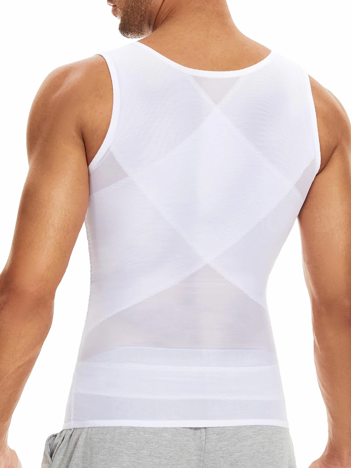 SLIMBELLE Camiseta Reductora Compresión para Hombres Fajas Moldeadora Alta Elasticidad para Comprimir Pecho Abdomen y Cintura Camisa de compresión Slim para Hombres