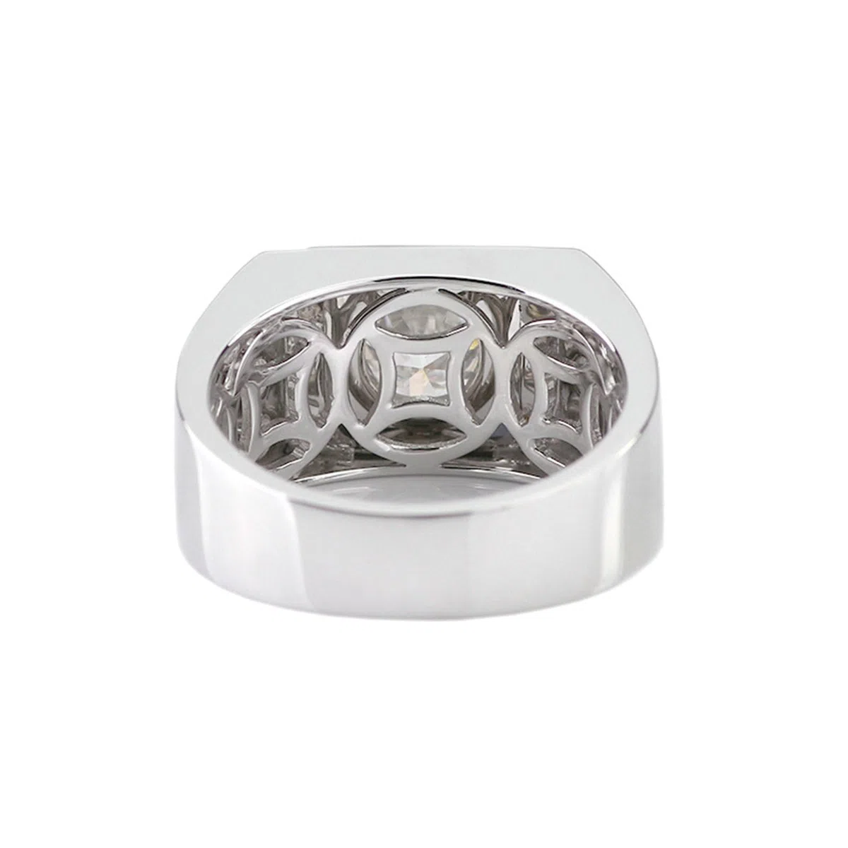 Promise Anillo para hombre, anillo de lujo con moissanite redondo de 1/2/3 ct, oro blanco