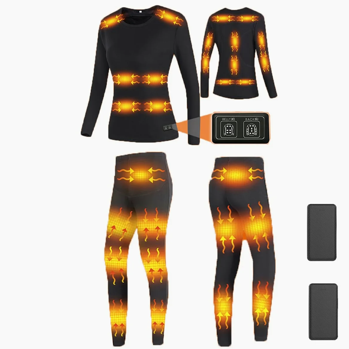 Ropa Interior térmica para Hombre y Mujer, Traje de 28 Zonas, Ropa Interior térmica eléctrica USB, Camisa y Pantalones con Forro Polar, Parte Superior e Inferior.