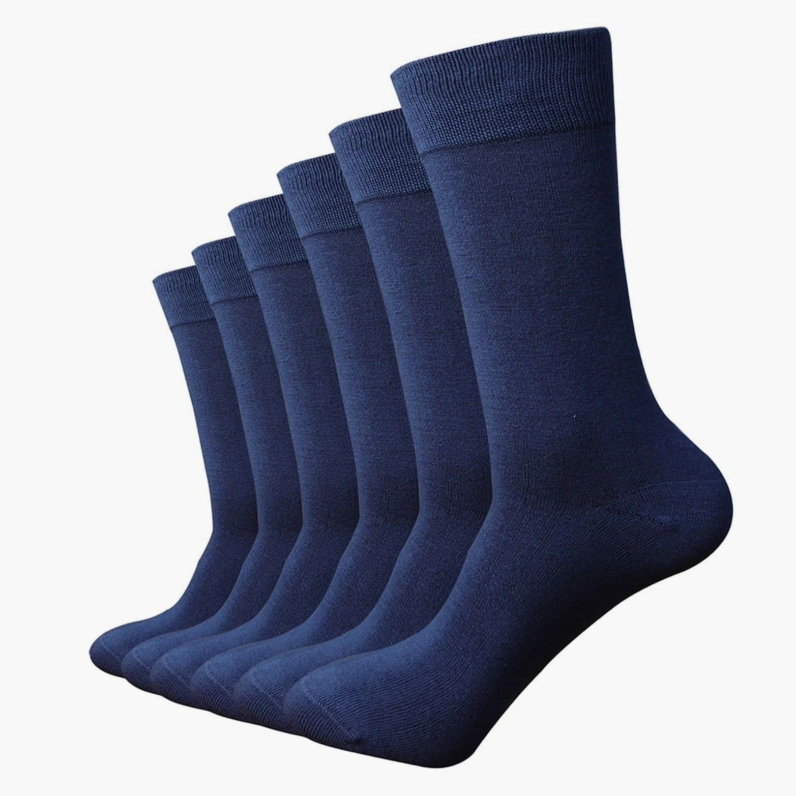 ZZSRJ Calcetines Azules de Color Azul de los Hombres Calcetines de Vestir de Negocios (6 Pares/Lote) (Color : 6pcs, tamaño : EU40-46)