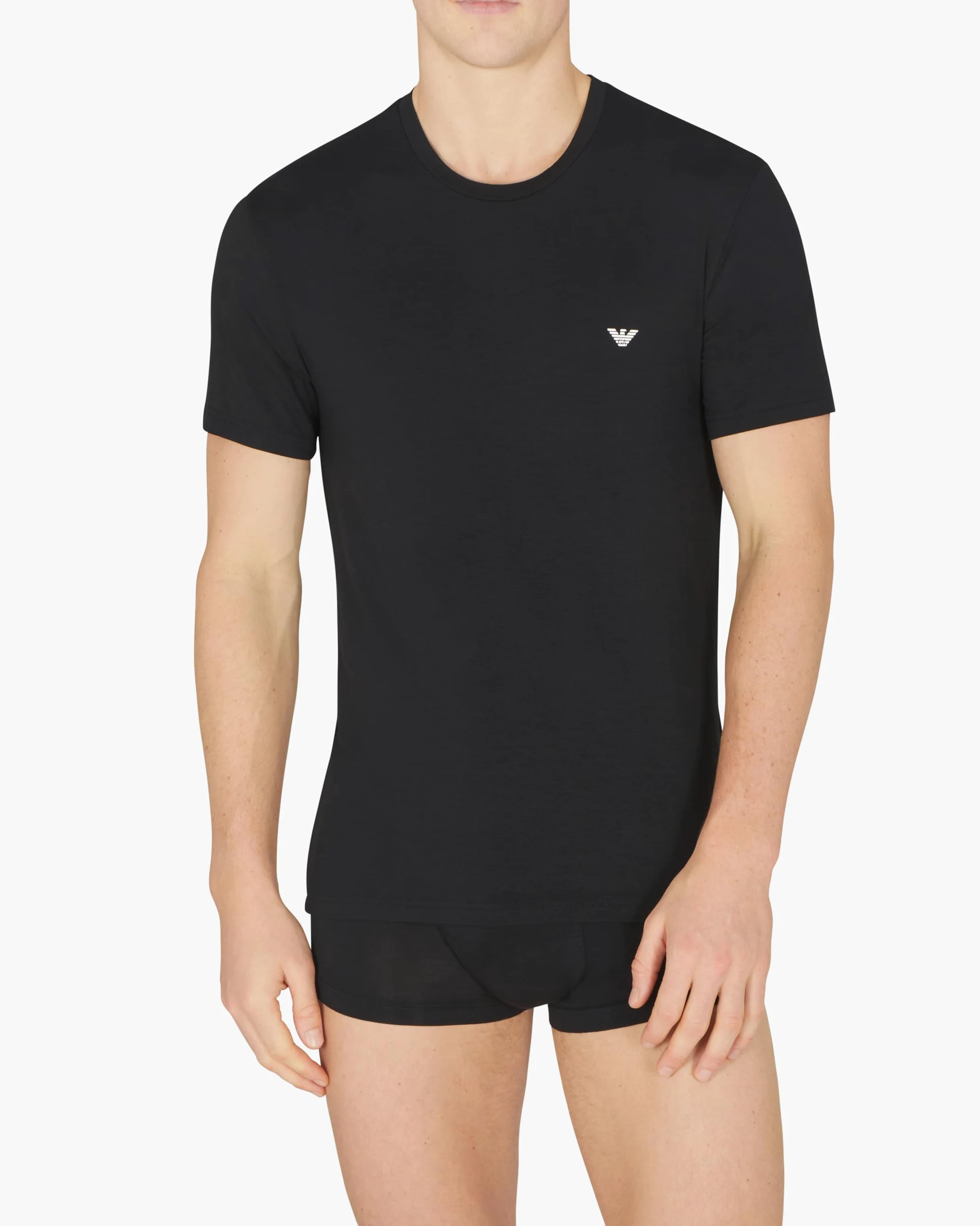 Emporio Armani Soft Touch Bamboo Viscose 2-Pack T-Shirt Paquete de 2 Camisetas de Cuello Redondo Hombre