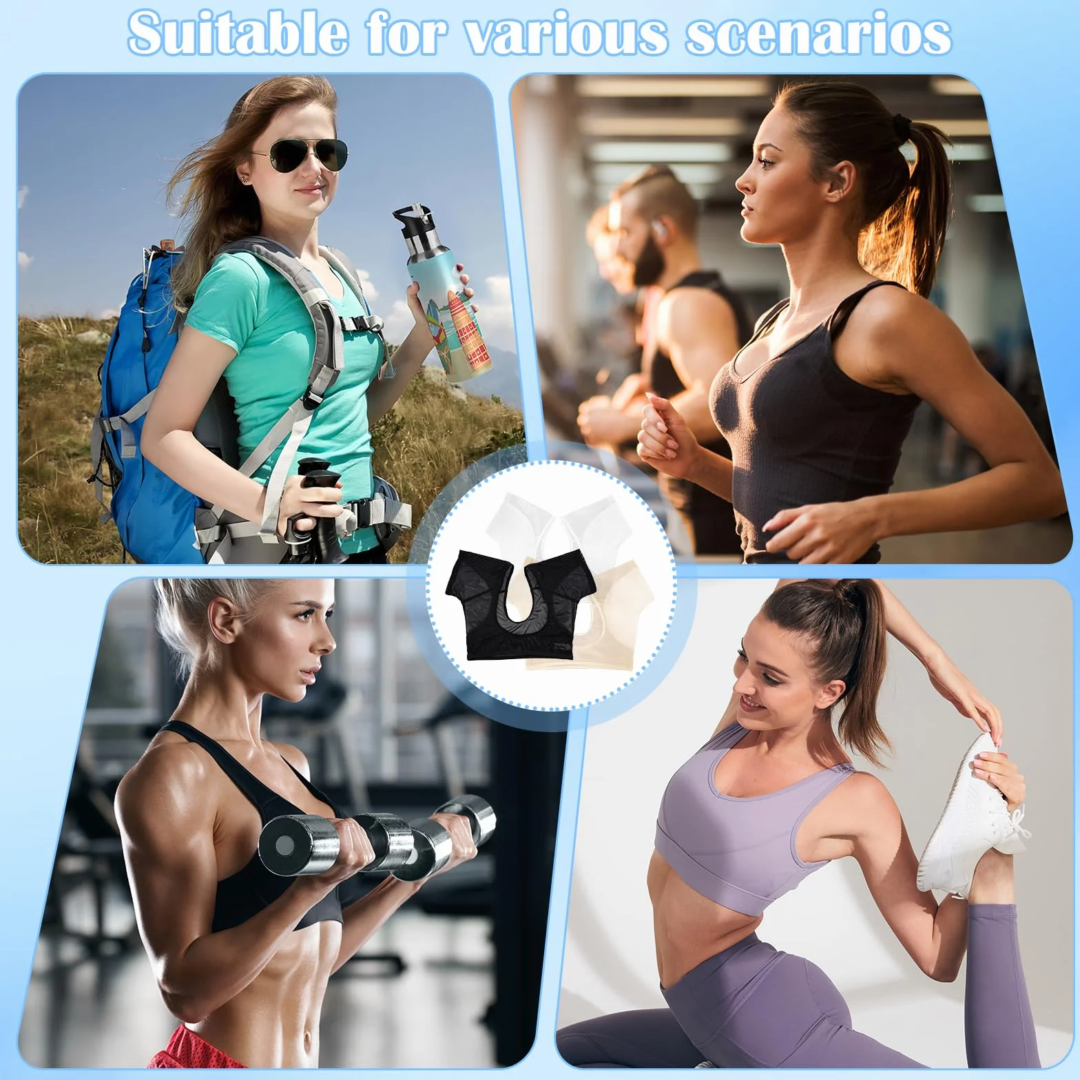 3 Unidades de Chaleco para el Sudor de Las Axilas Chaleco Transpirable para el Sudor de Las Axilas Camiseta Interior Que Absorbe el Sudor de Las Axilas Reutilizable y Lavable para Mujer