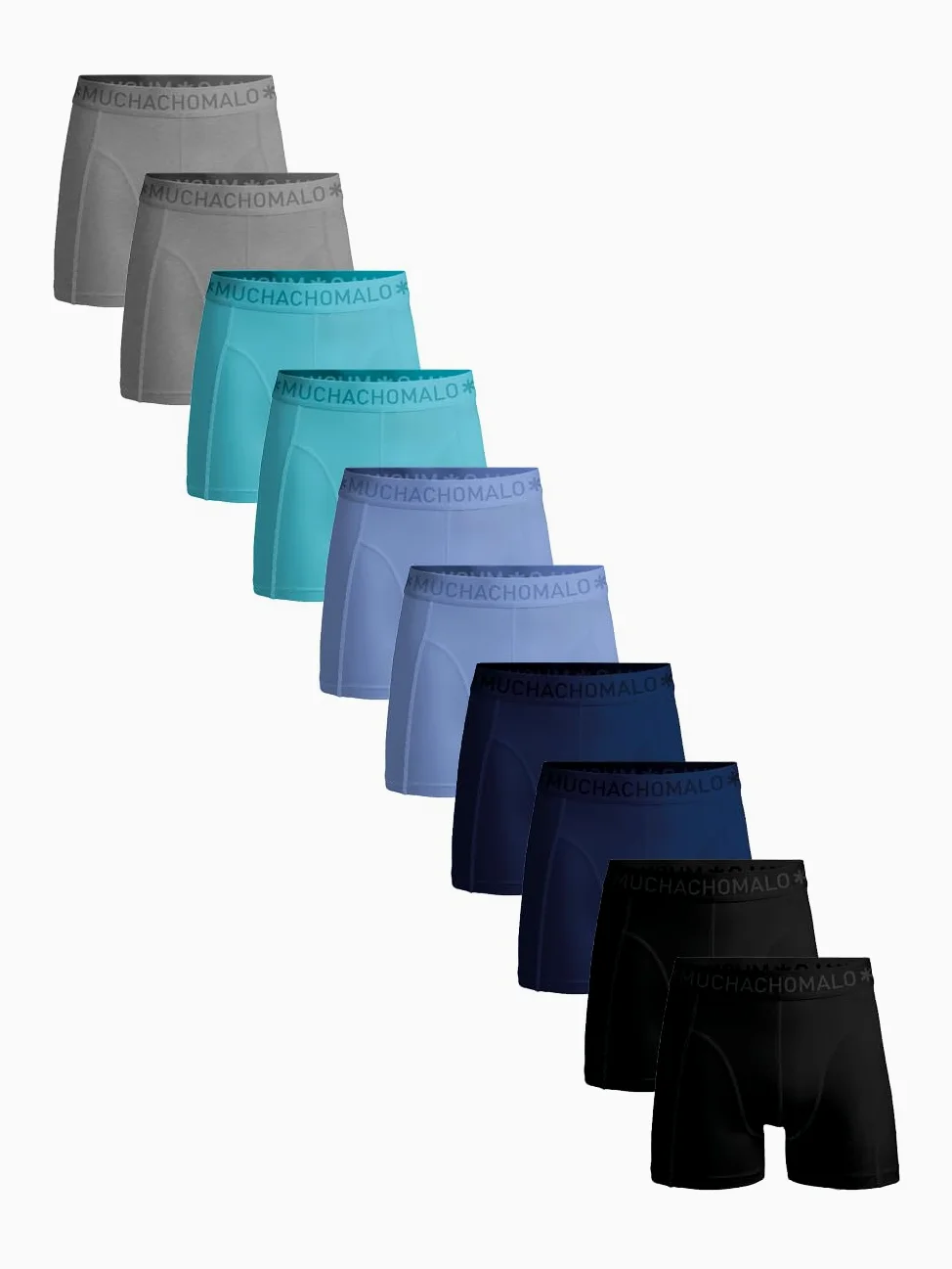 Muchachomalo Calzoncillos para Hombre, Ropa Interior Lisa de Algodón para Hombre, Pack de 10 Unidades, Bóxers Lisos de Corte Clásico con Cintura Elástica