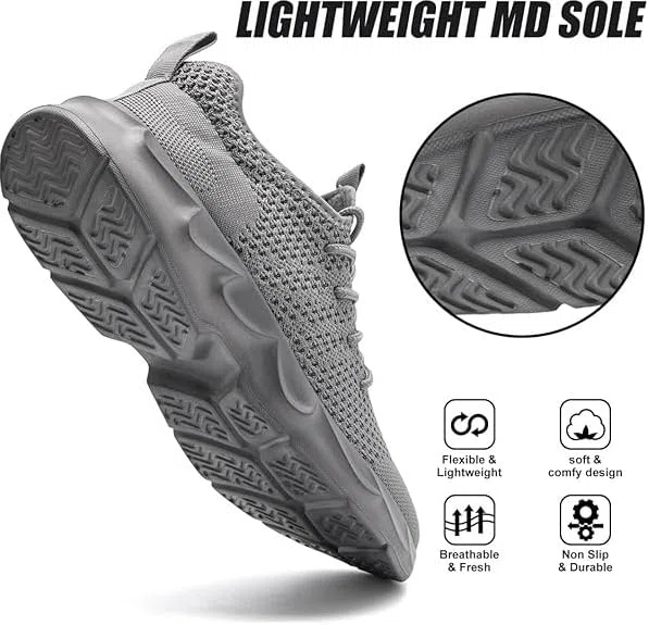 EGMPDA Tenis para hombre, sin cordones, para correr, caminar, informales, a la moda, entrenamiento, gimnasio, atletismo, senderismo, antideslizantes, ligeros, transpirables